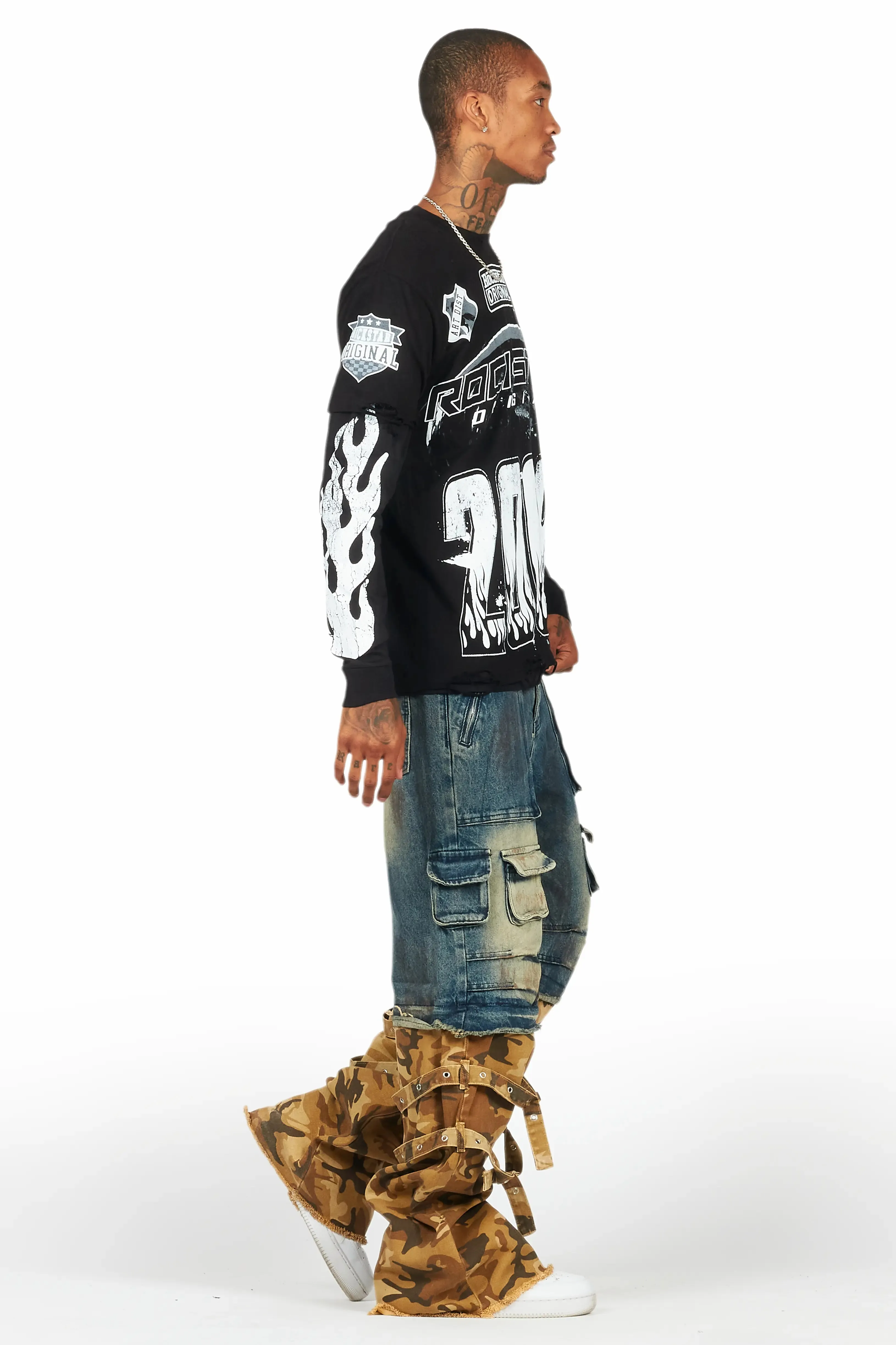 Exxus Dark Blue Baggy Fit Jean sold by Rockstar Original product image thumbnail 4