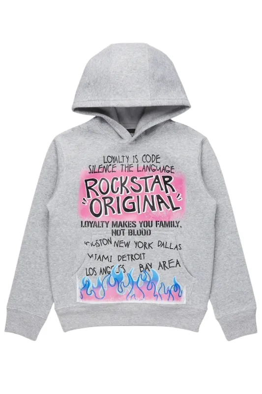 Boys Beno Light Grey Graphic Hoodie sold by Rockstar Original