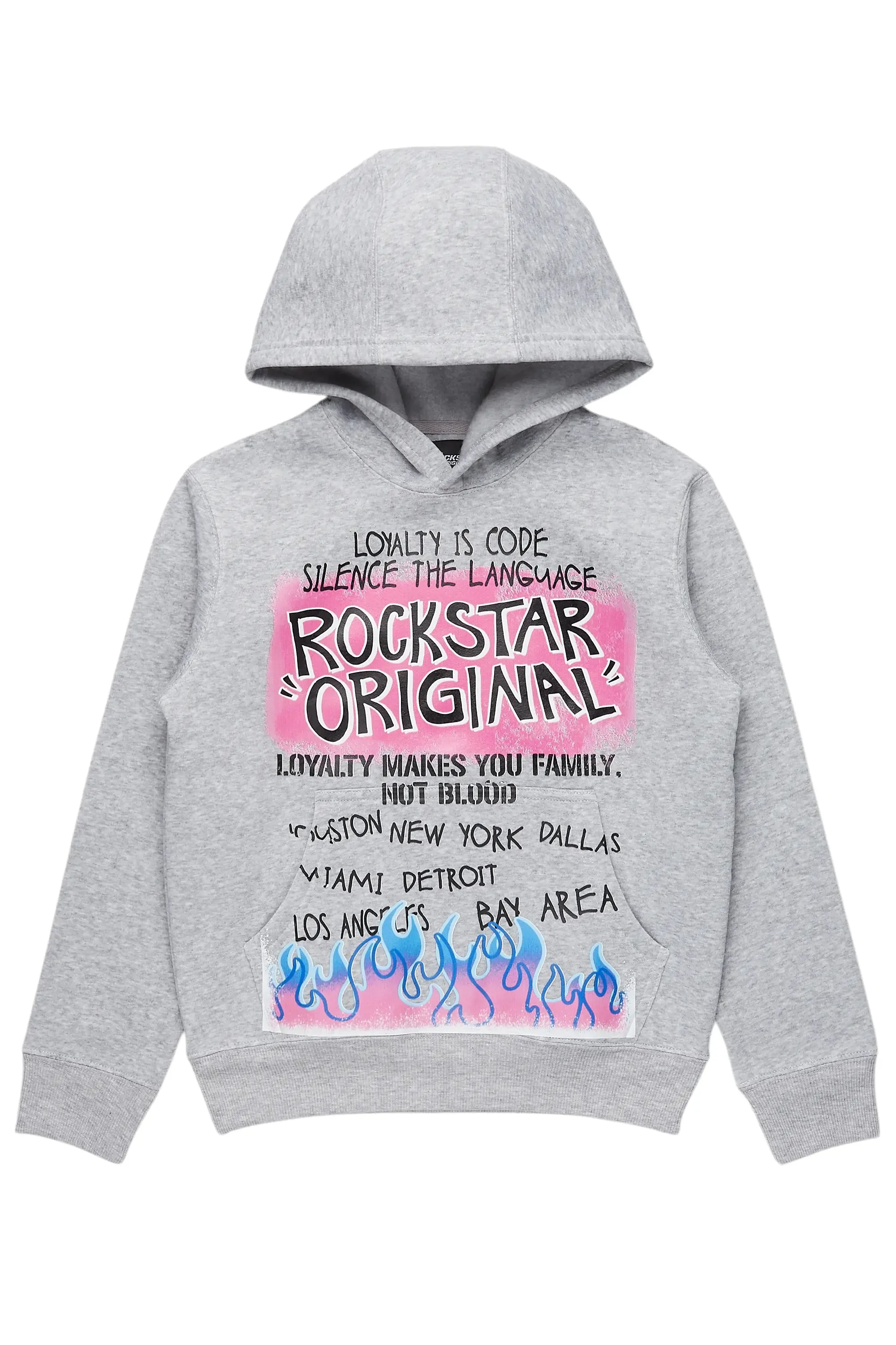 Boys Beno Light Grey Graphic Hoodie sold by Rockstar Original