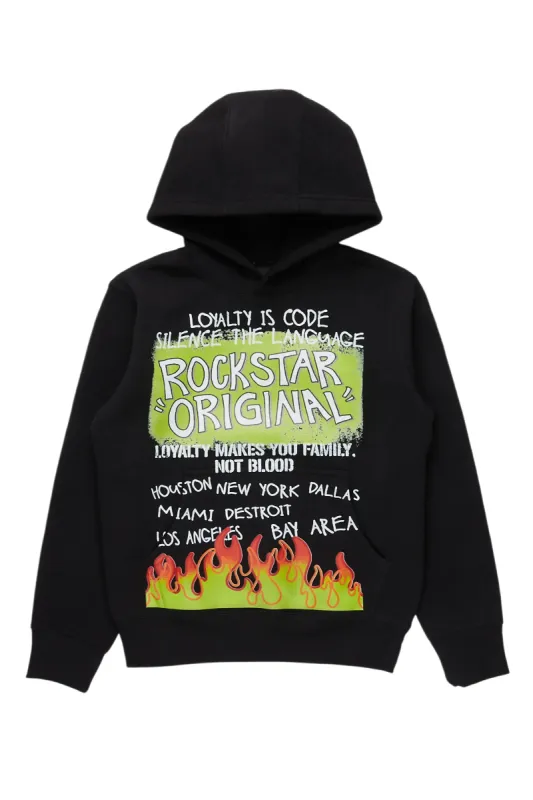 Boys Beno Black Graphic Hoodie sold by Rockstar Original