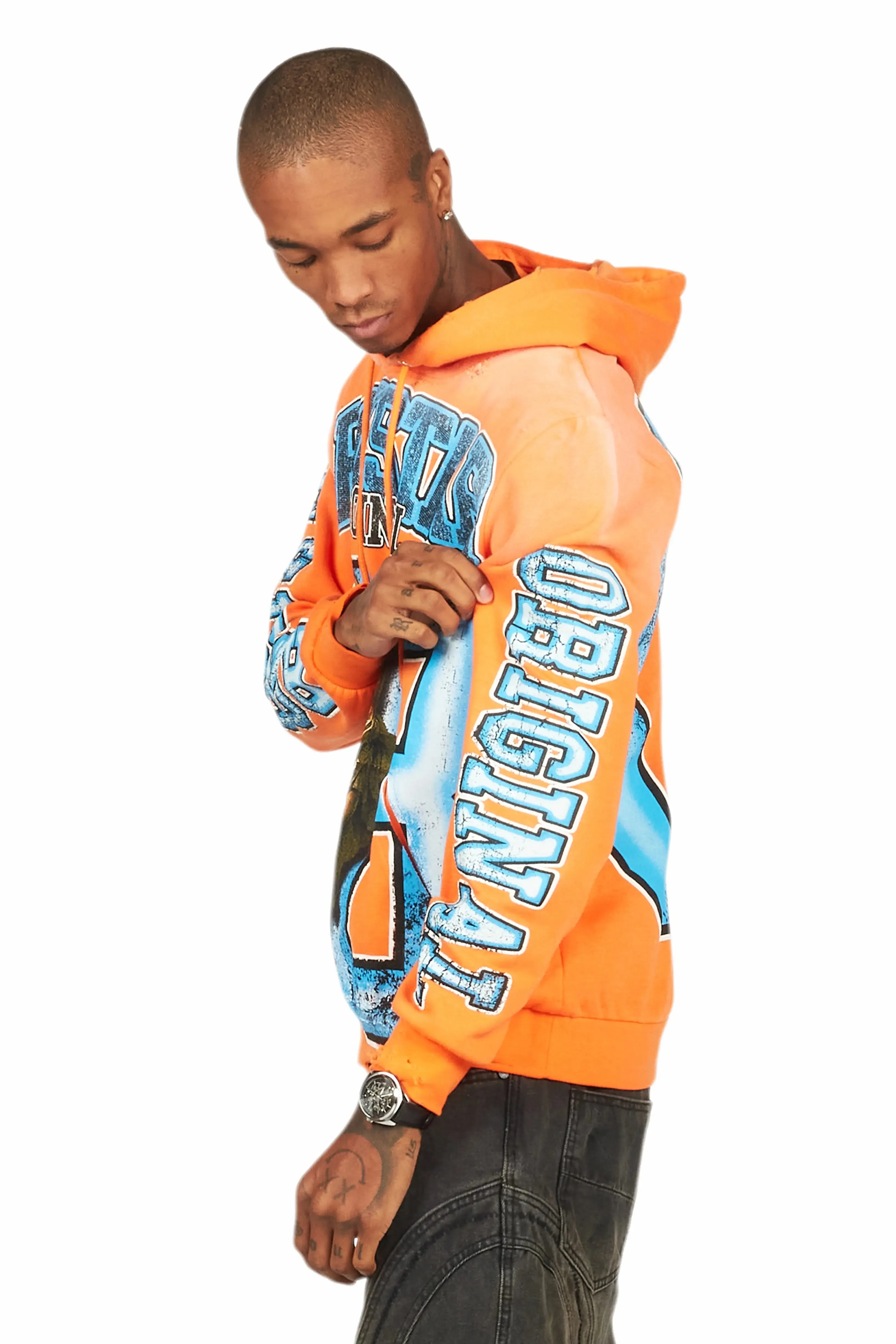 Fields Orange Graphic Hoodie sold by Rockstar Original product image thumbnail 3