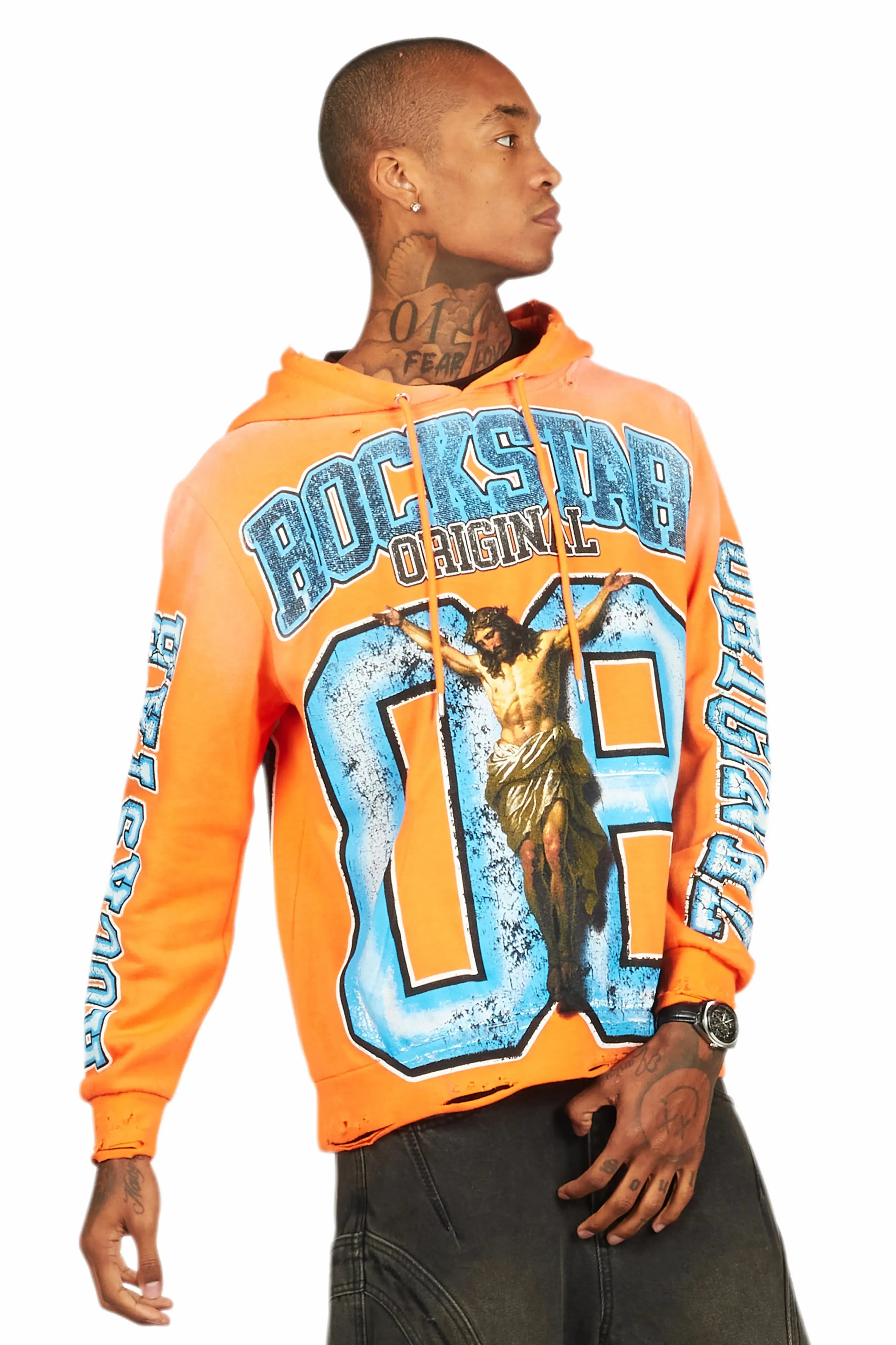 Fields Orange Graphic Hoodie sold by Rockstar Original product image thumbnail 4
