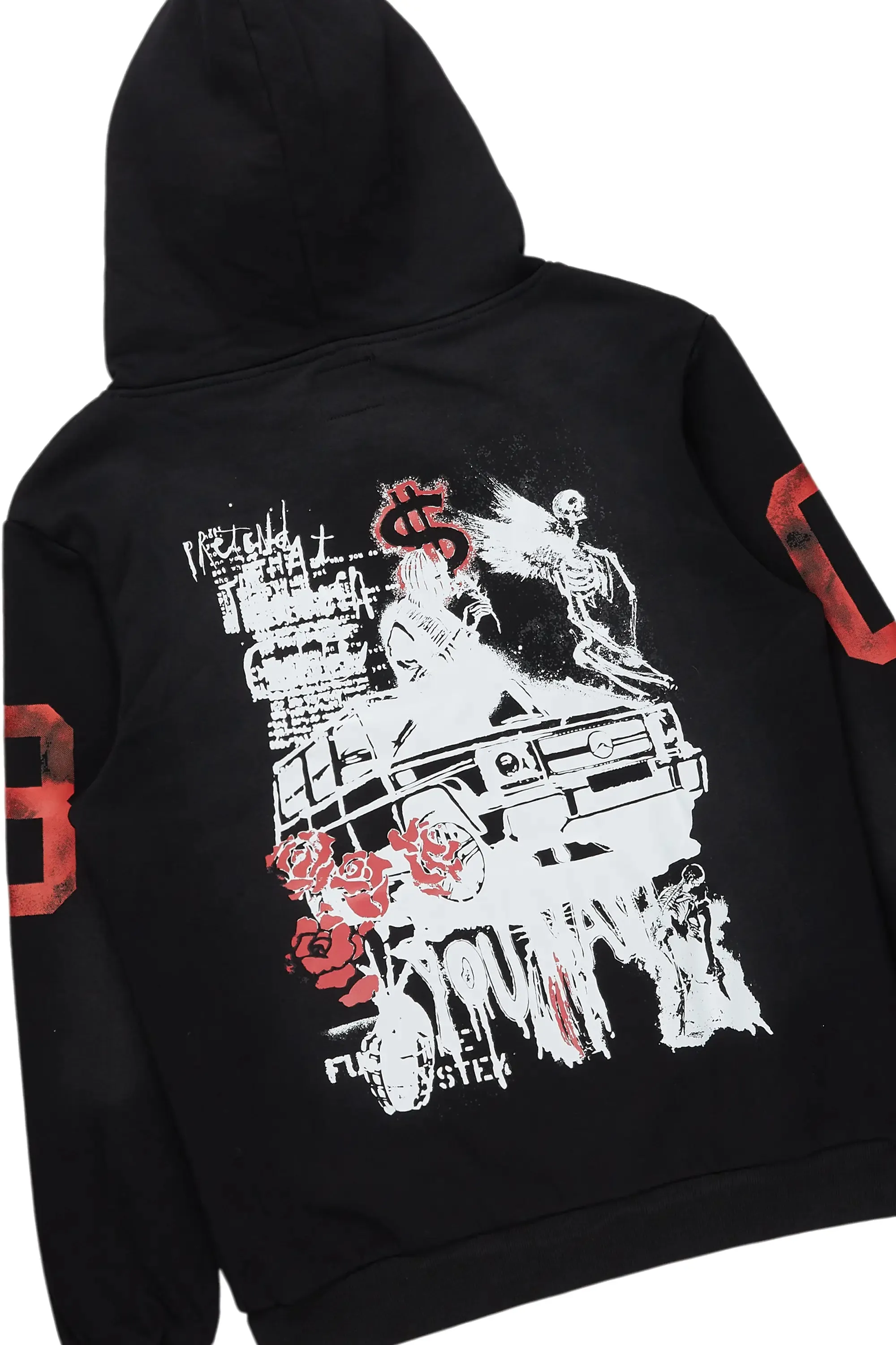 Grill Black Hoodie & Petrus Stacked Flare PU Jean Bundle sold by Rockstar Original product image thumbnail 3