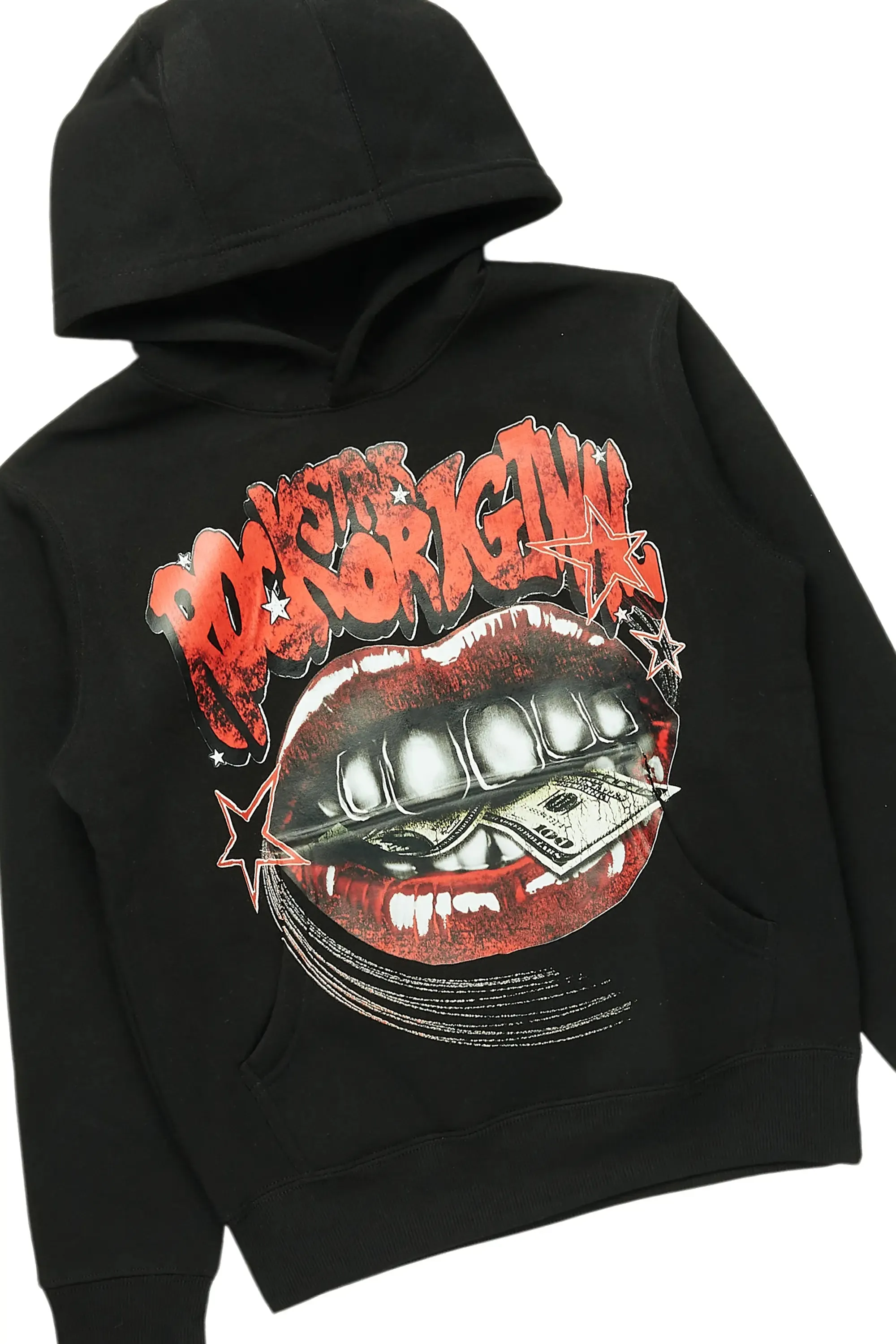 Boys Bloke Black Hoodie/Stacked Flare Jean Set sold by Rockstar Original product image thumbnail 2