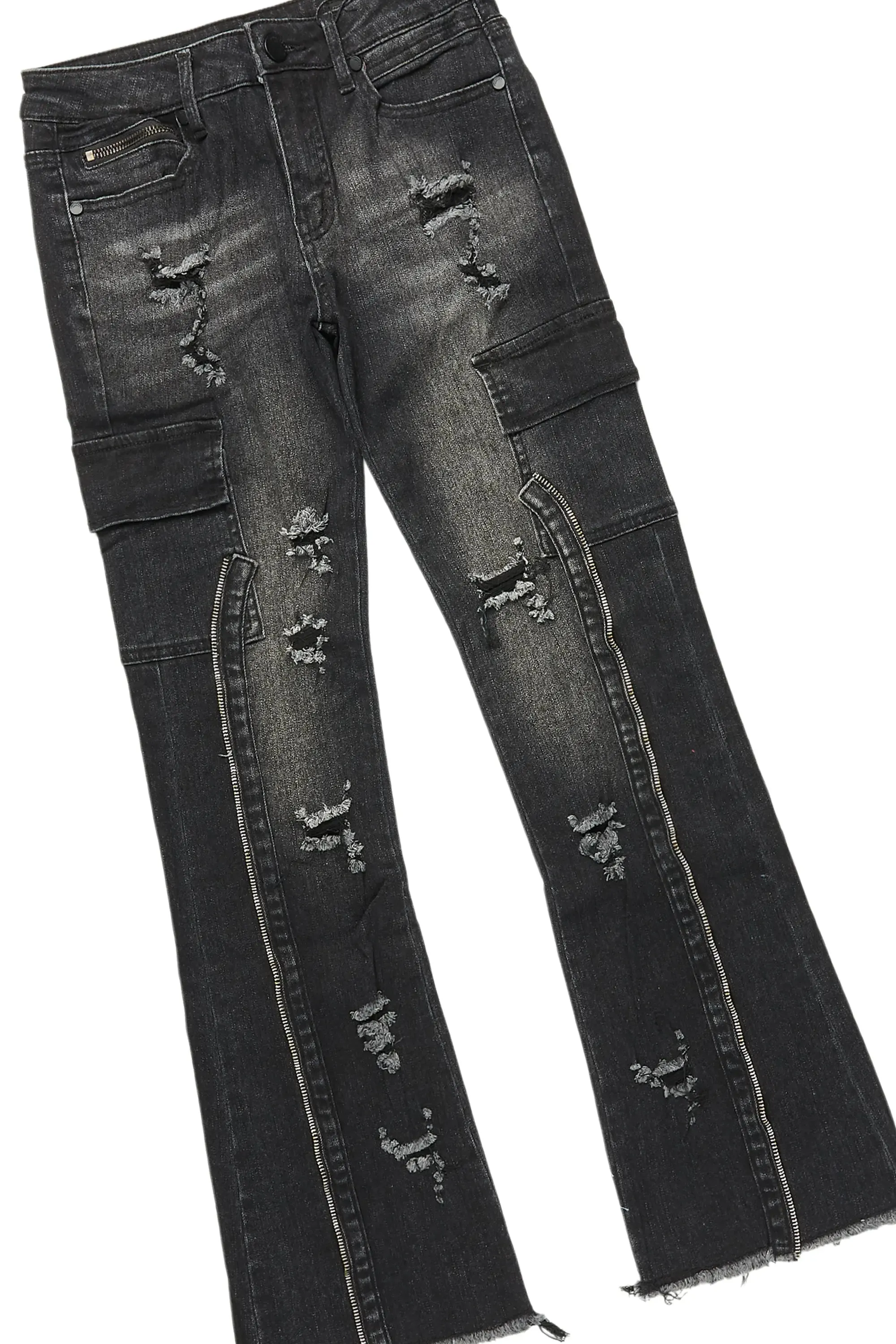 Boys Bloke Black Hoodie/Stacked Flare Jean Set sold by Rockstar Original product image thumbnail 3