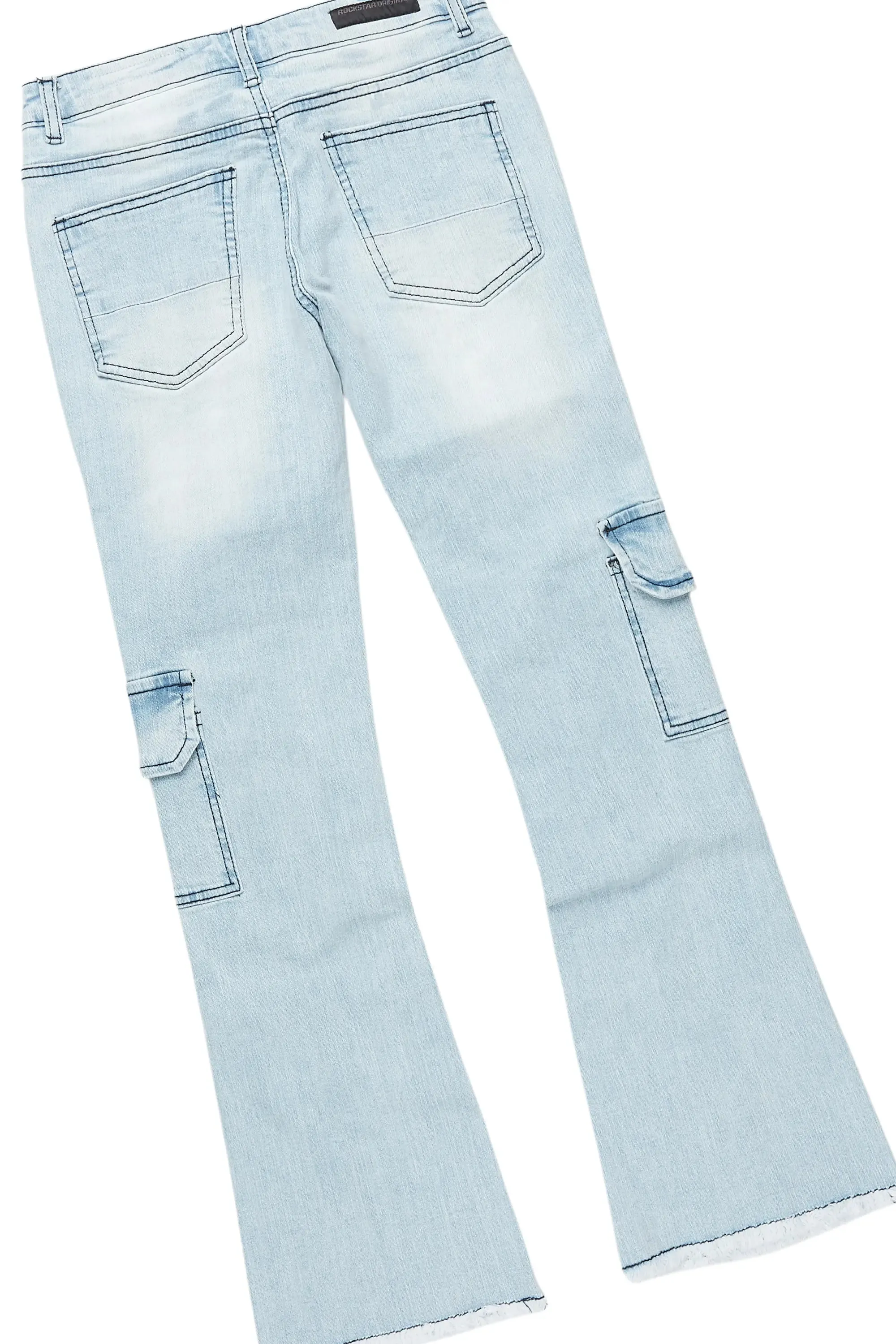 Boys All Seeing Eyes Blue/Light Grey Hoodie/Stacked Flare Jean Set sold by Rockstar Original product image thumbnail 4