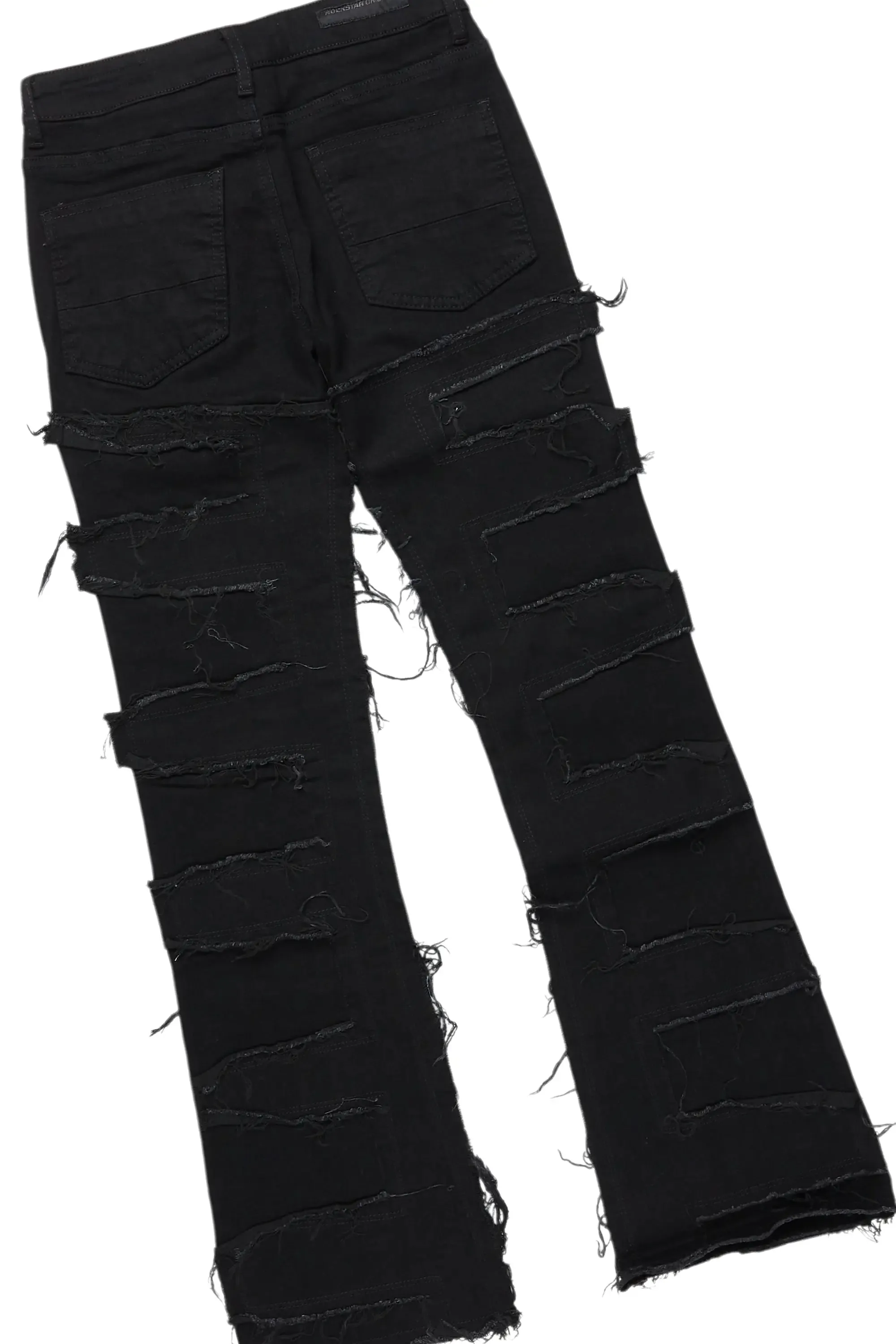 Boys Amos Black Distressed Hoodie/Stacked Flare Jean Set sold by Rockstar Original product image thumbnail 4