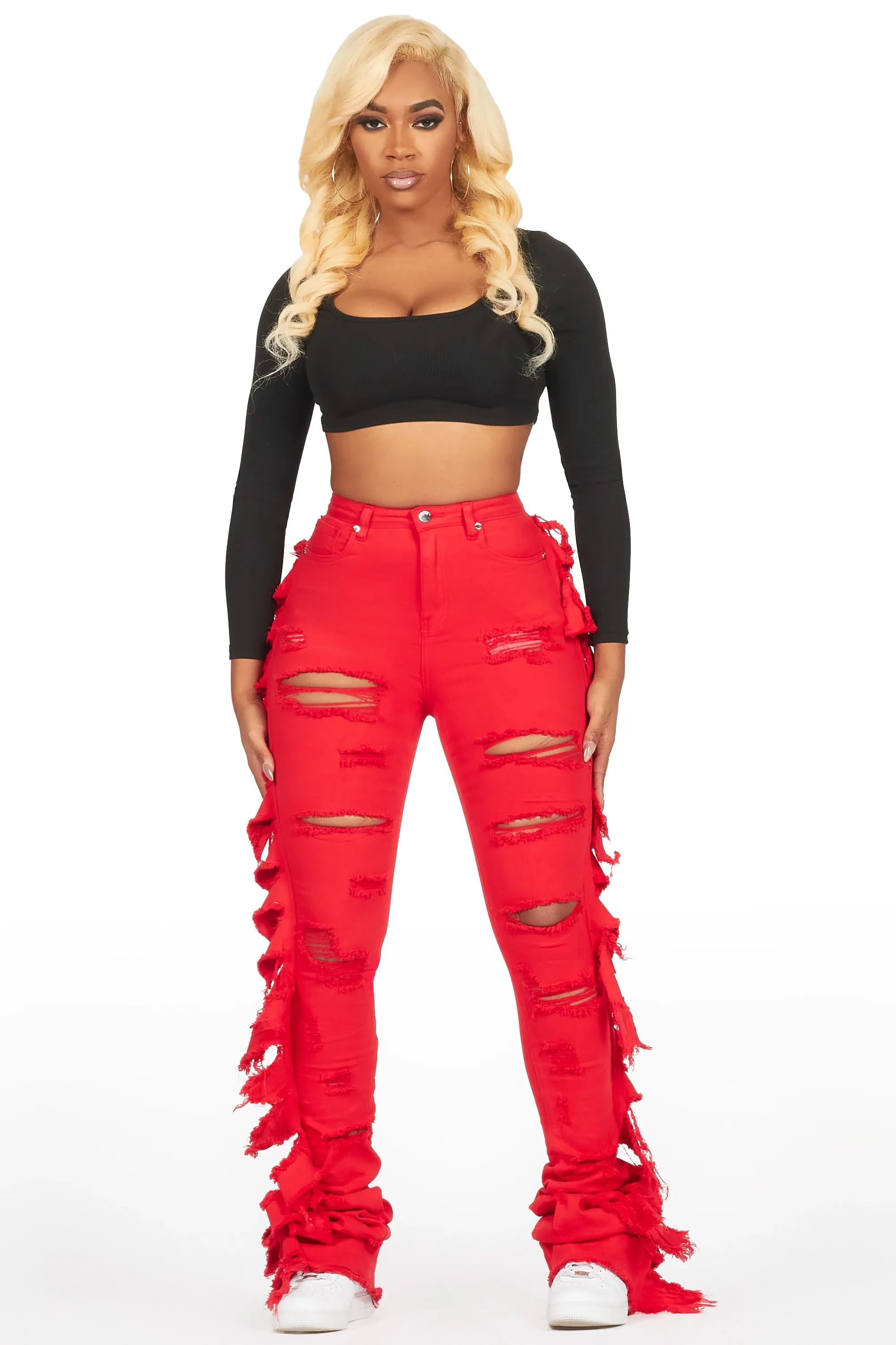 Cataleya Red Super Stacked Jean sold by Rockstar Original product image thumbnail 2