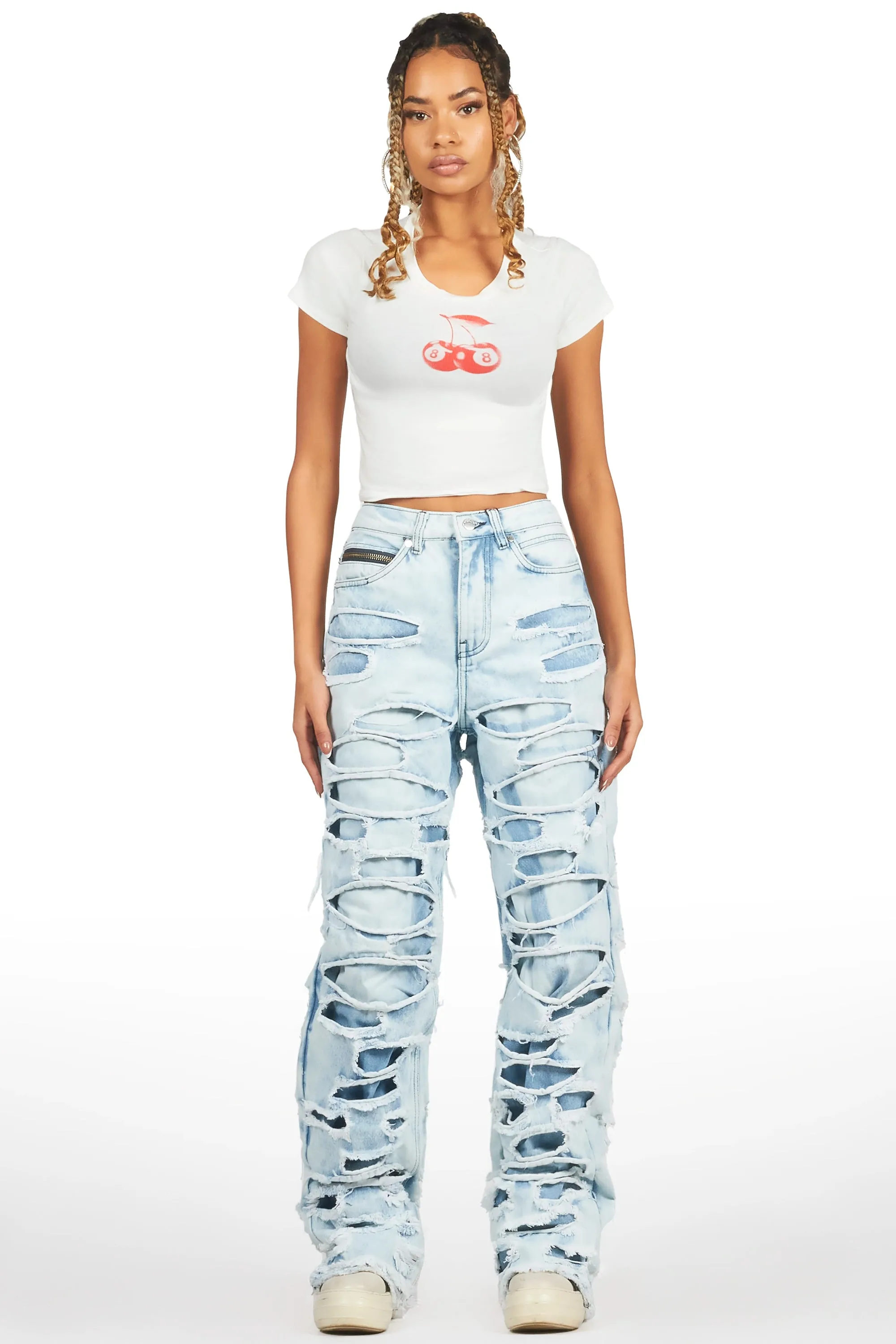 Luisa Light Wash Baggy Cargo Jean sold by Rockstar Original product image thumbnail 2