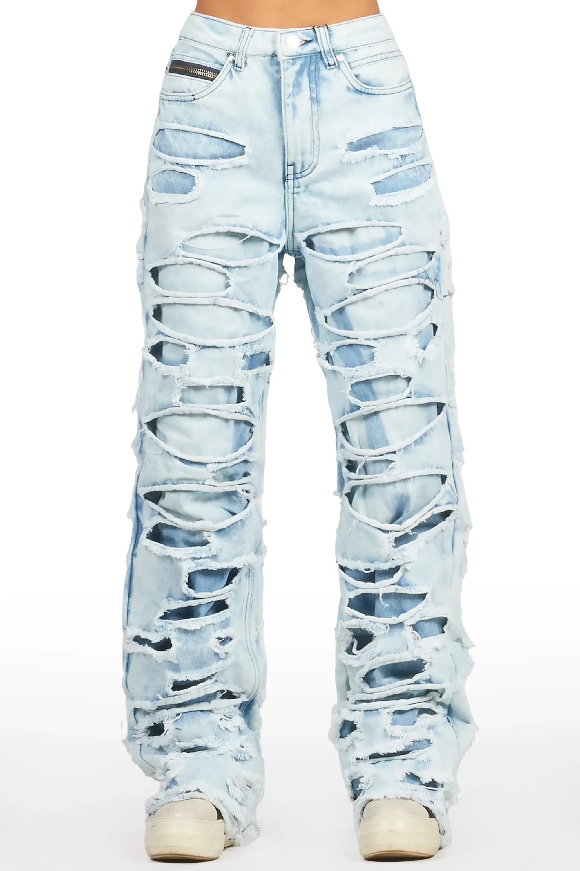 Luisa Light Wash Baggy Cargo Jean sold by Rockstar Original