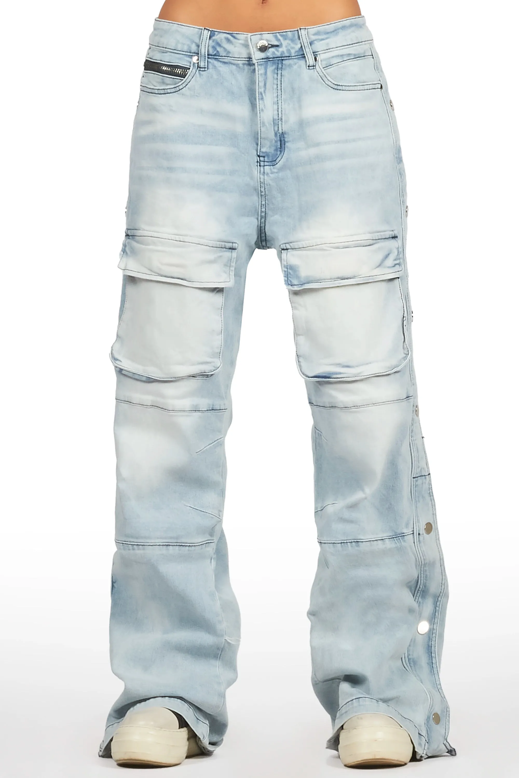 Myesha Light Wash Baggy Cargo Jean sold by Rockstar Original