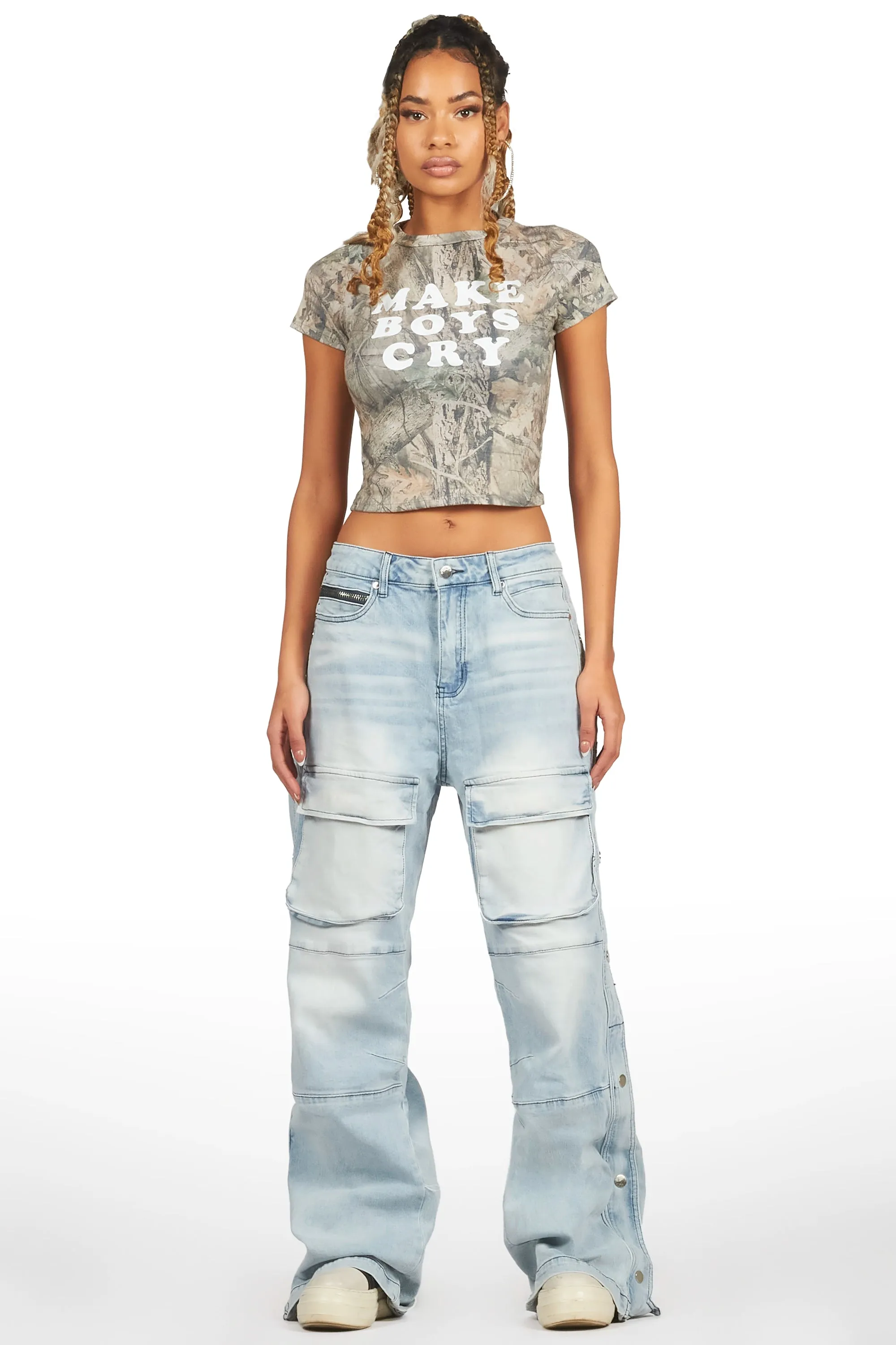 Myesha Light Wash Baggy Cargo Jean sold by Rockstar Original product image thumbnail 2