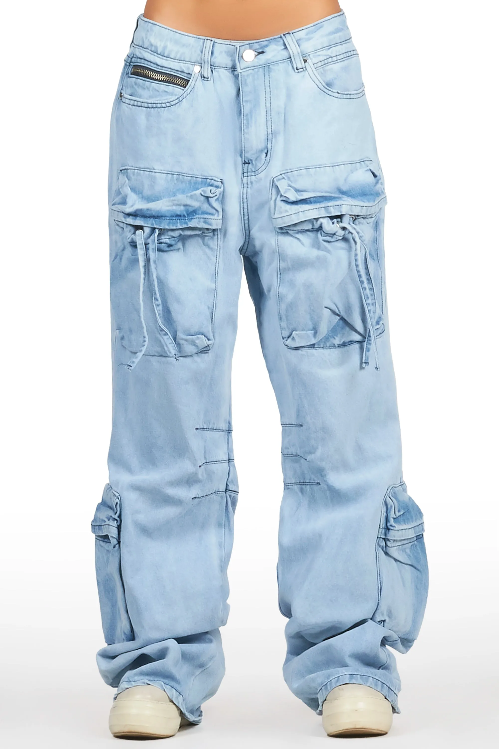 Corrie Light Wash Baggy Cargo Jean sold by Rockstar Original