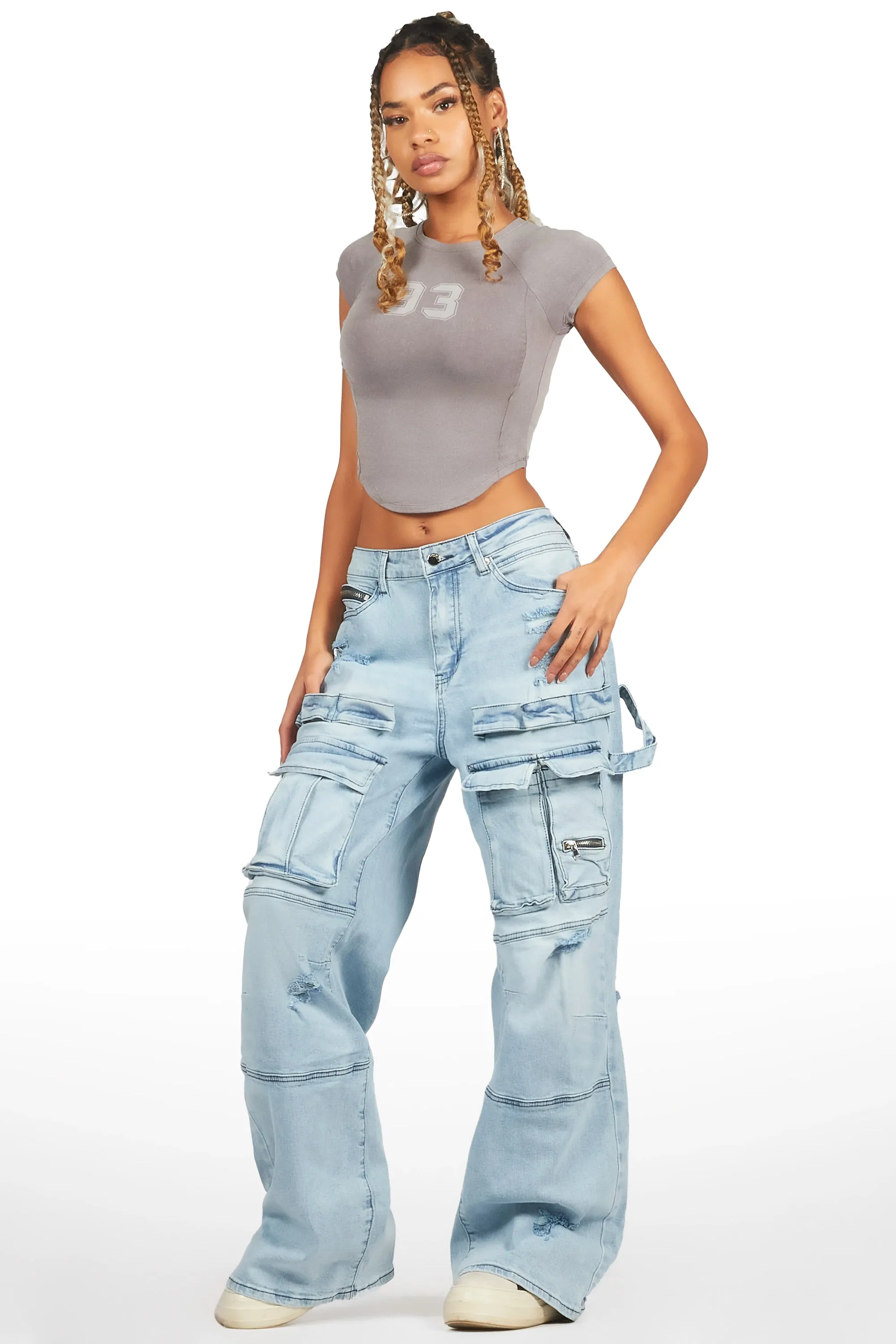 Shakyra Light Wash Baggy Cargo Jean sold by Rockstar Original product image thumbnail 4