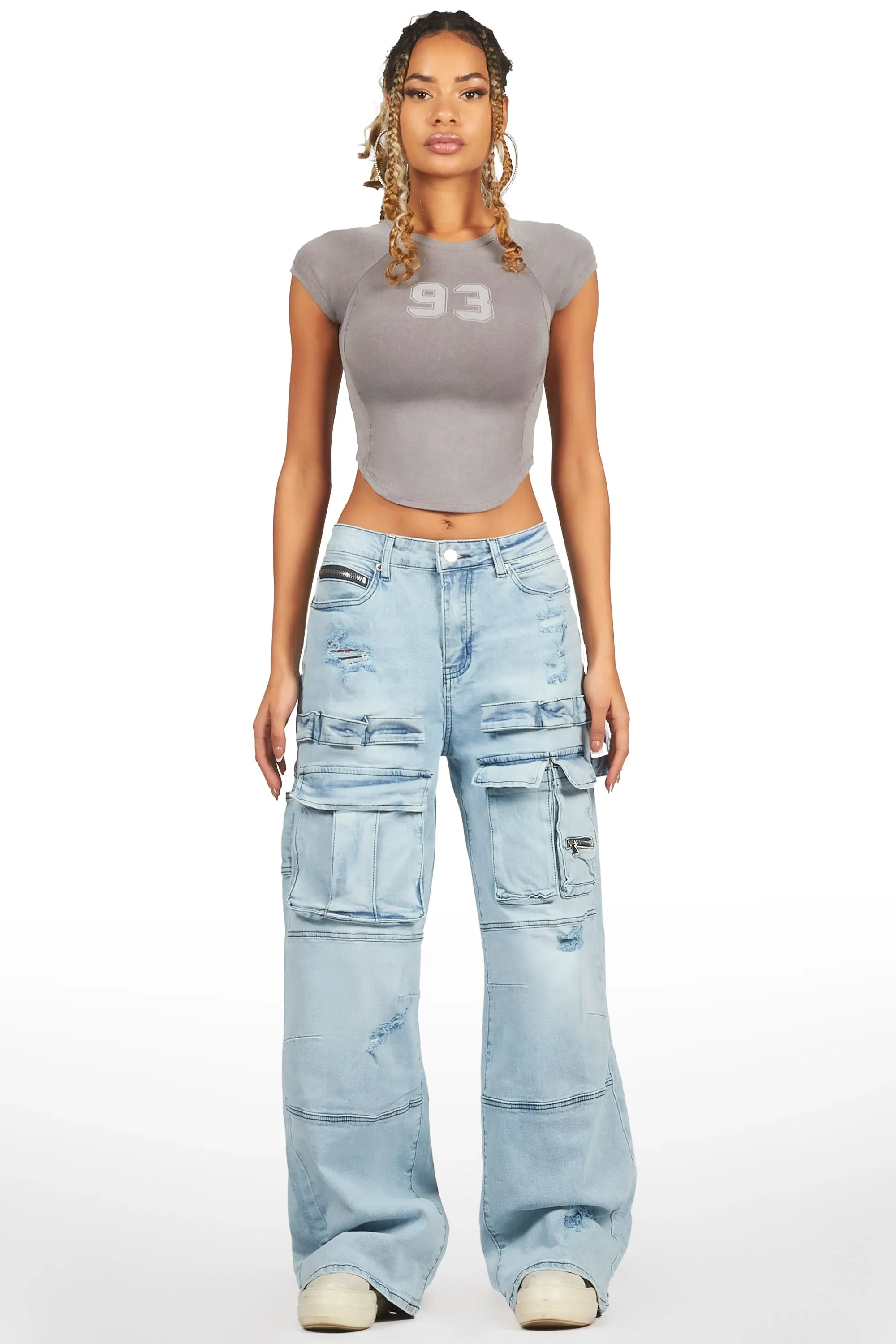 Shakyra Light Wash Baggy Cargo Jean sold by Rockstar Original product image thumbnail 3