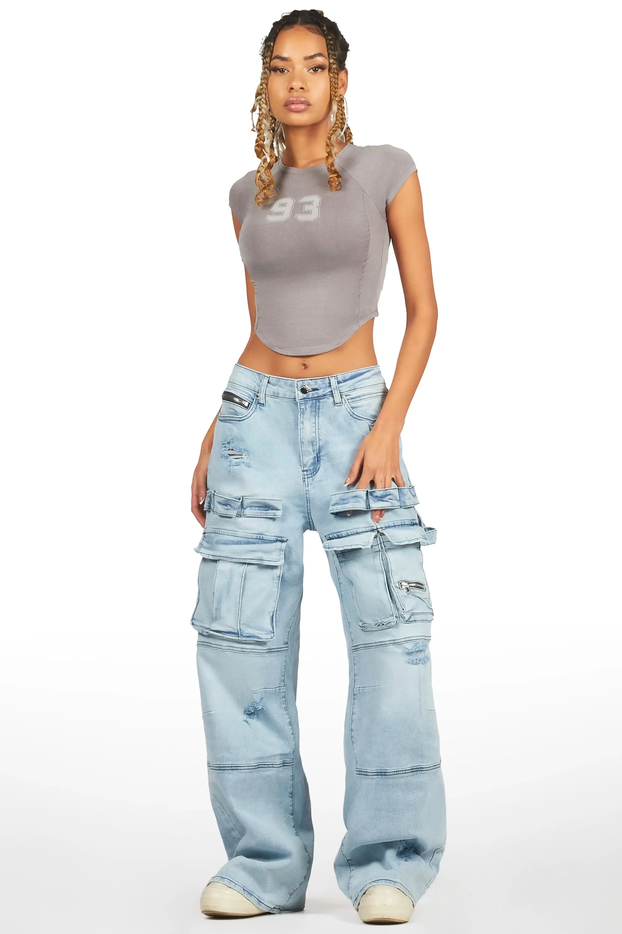 Shakyra Light Wash Baggy Cargo Jean sold by Rockstar Original product image thumbnail 2