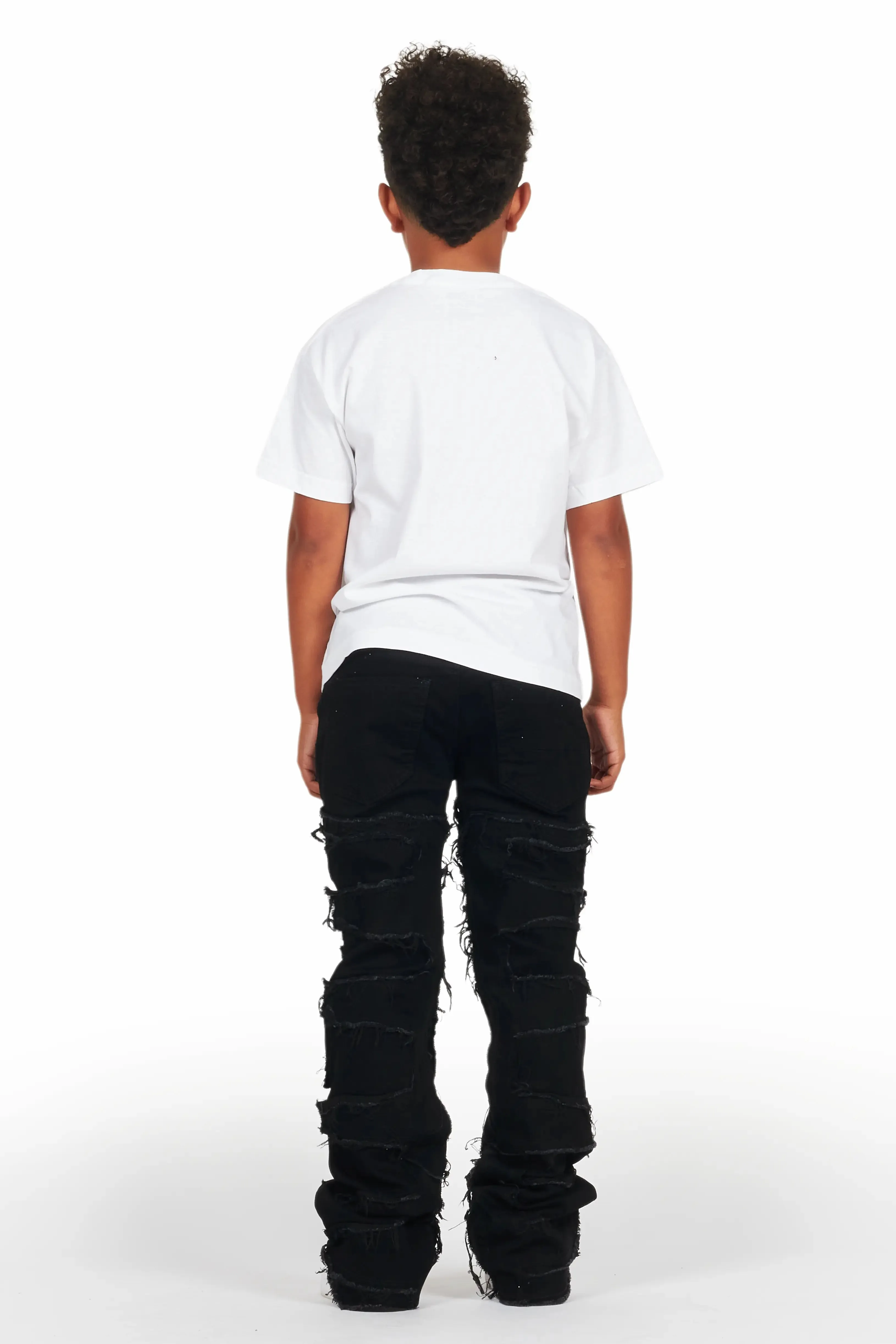 Boys White Loic T-Shirt/Stacked Flare Jean Set sold by Rockstar Original product image thumbnail 3