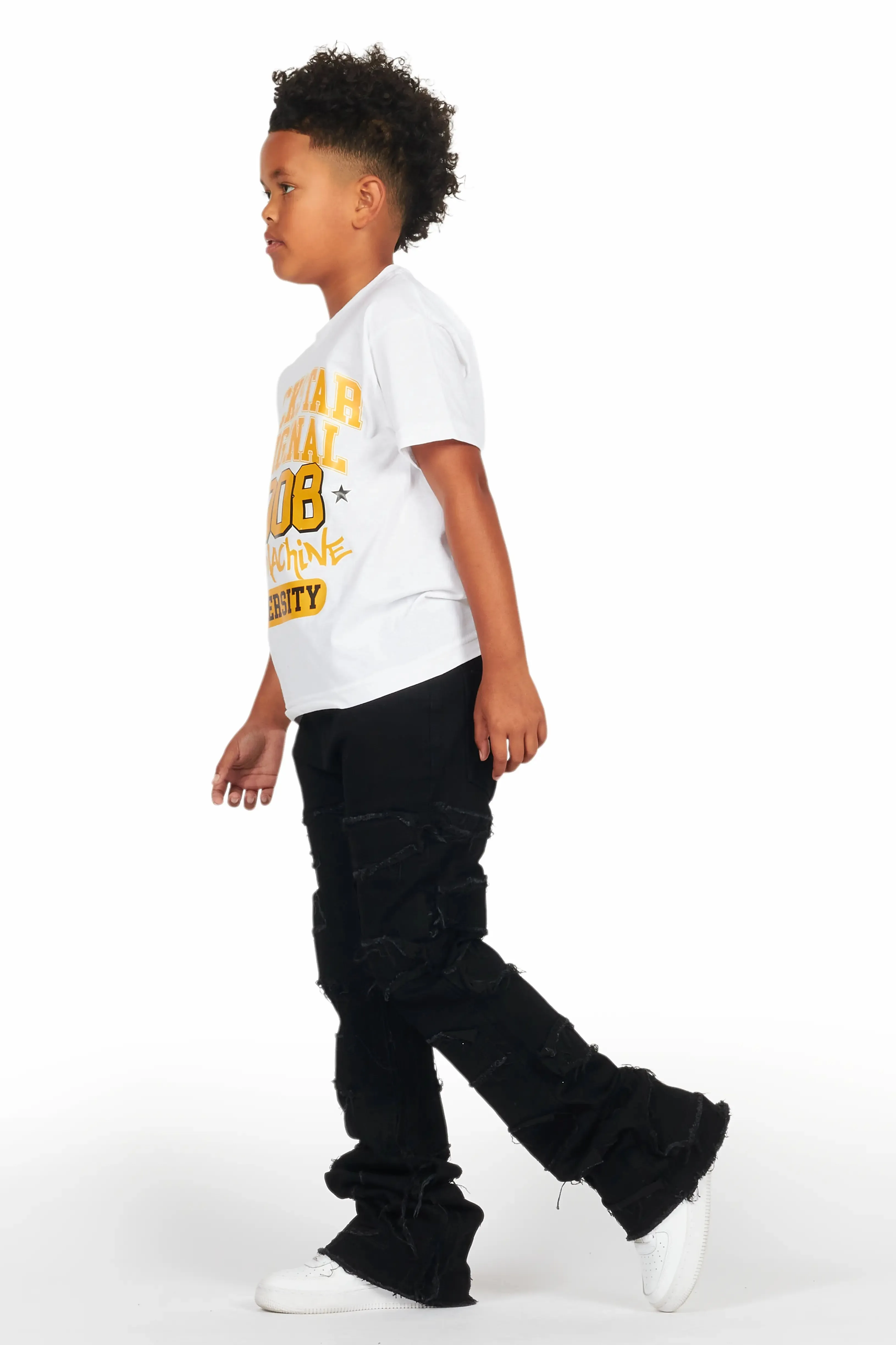 Boys White Loic T-Shirt/Stacked Flare Jean Set sold by Rockstar Original product image thumbnail 4