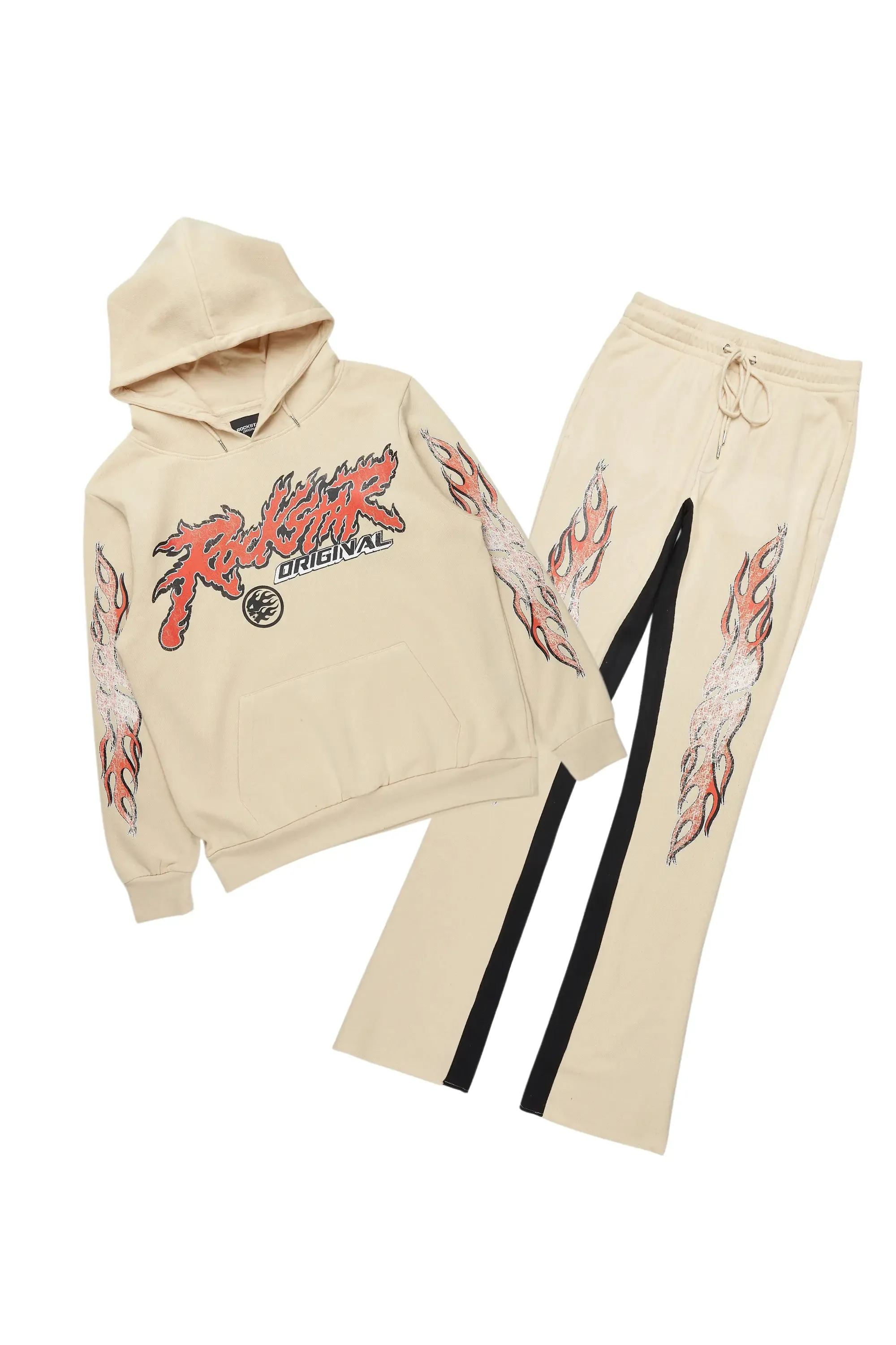 Yash Beige Hoodie Baggy Fit Pant Track Set sold by Rockstar Original