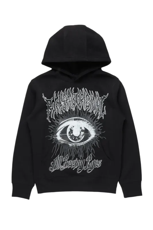 Boys All Eyes Black Graphic Hoodie sold by Rockstar Original