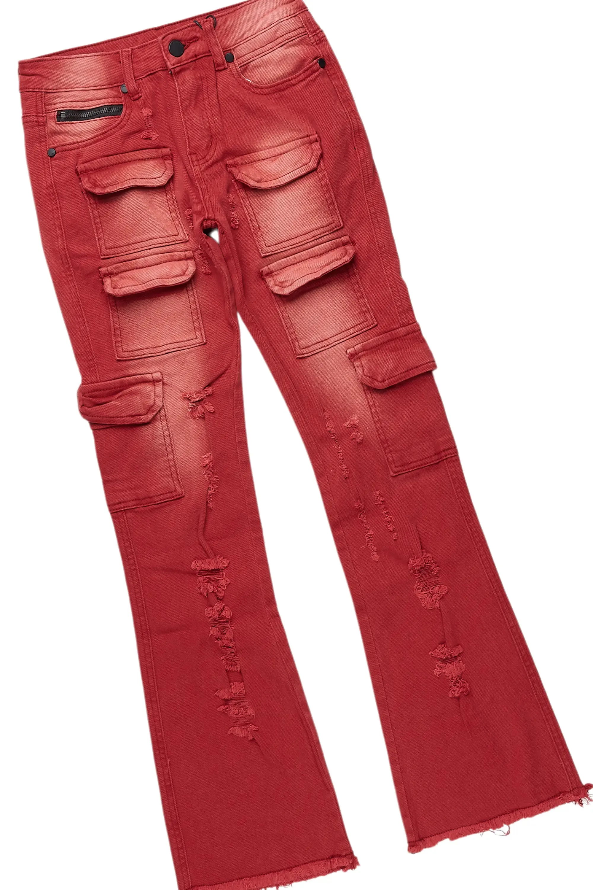 Boys Omer Grey/Red Hoodie/Stacked Flare Jean Set sold by Rockstar Original product image thumbnail 3