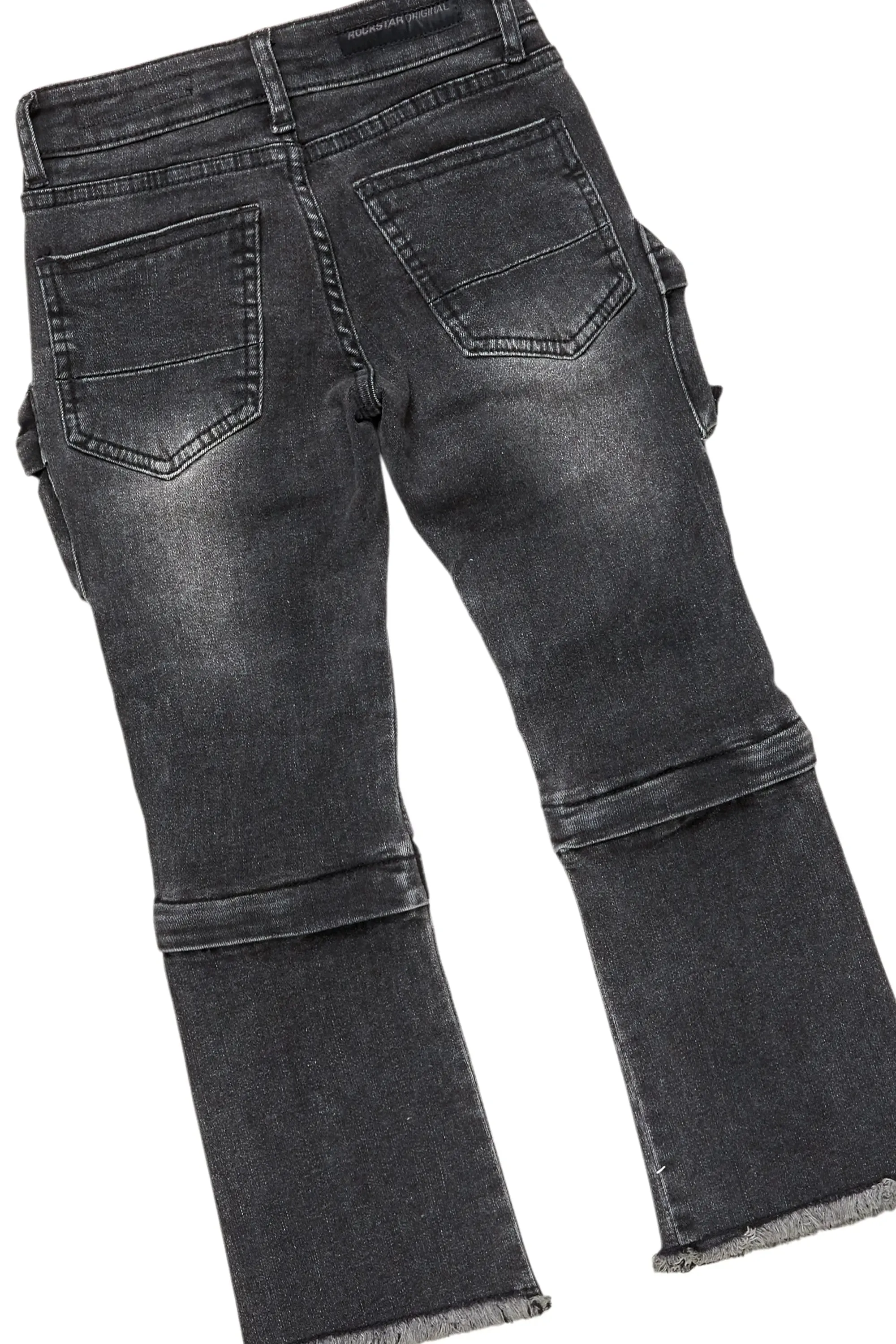 Boys University Black Hoodie/Stacked Flare Jean Set sold by Rockstar Original product image thumbnail 4