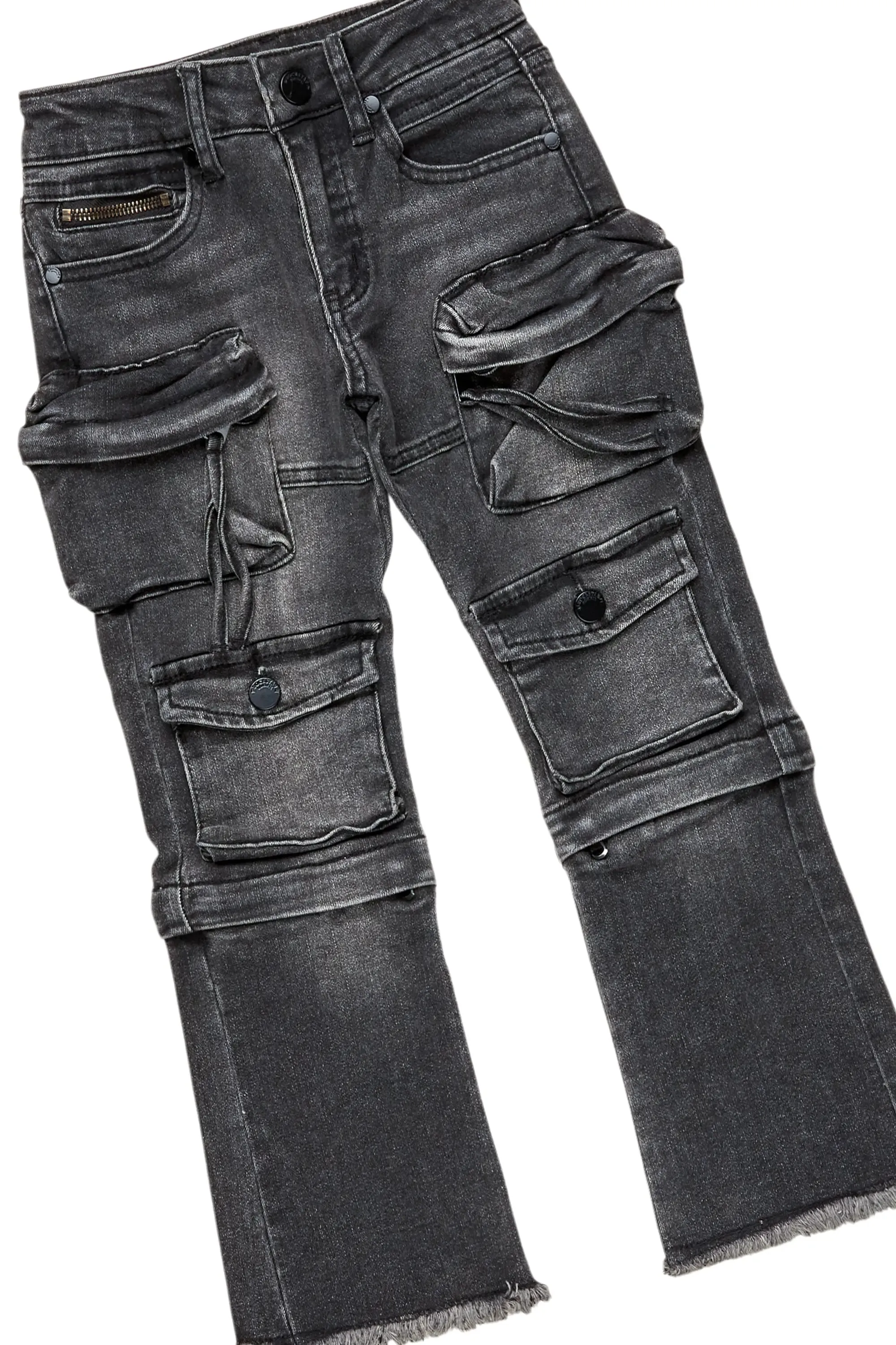 Boys University Black Hoodie/Stacked Flare Jean Set sold by Rockstar Original product image thumbnail 3