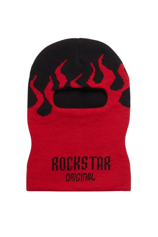 Girls Gilie Red Jacquard Ski Mask sold by Rockstar Original