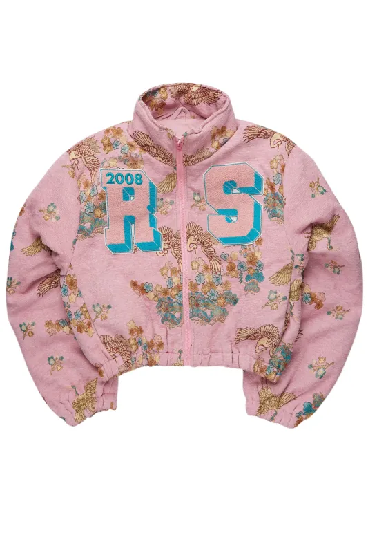 Vatasha Pink Tapestry Puffer Jacket sold by Rockstar Original