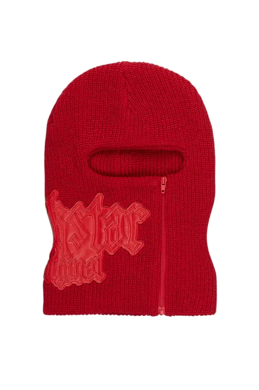 Girls Zeyie Red Rubber Patch Ski Mask sold by Rockstar Original
