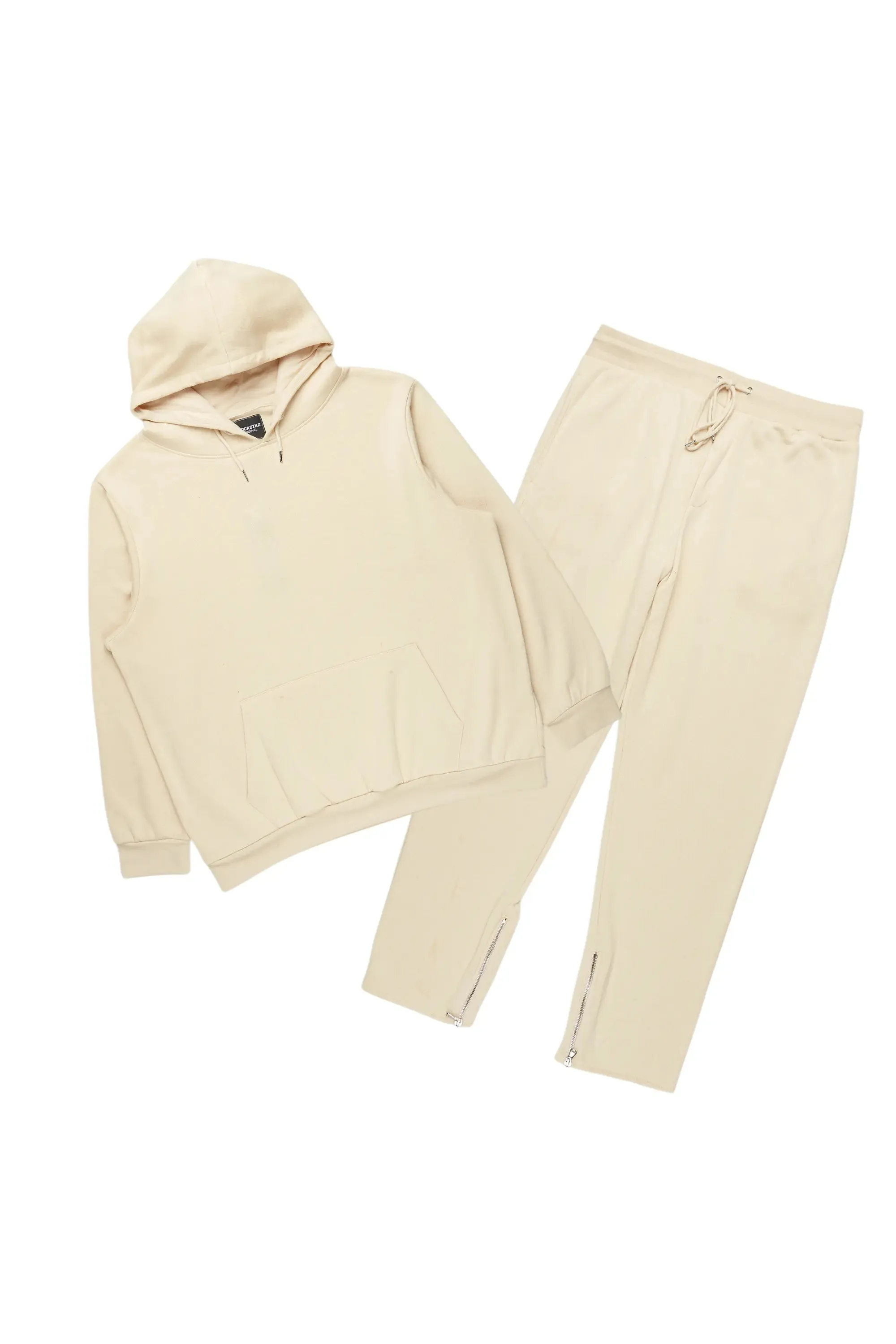 Basic Beige Hoodie/Slim Fit Track Set sold by Rockstar Original