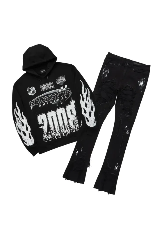 Amos Black Hoodie/Stacked Jean Bundle sold by Rockstar Original