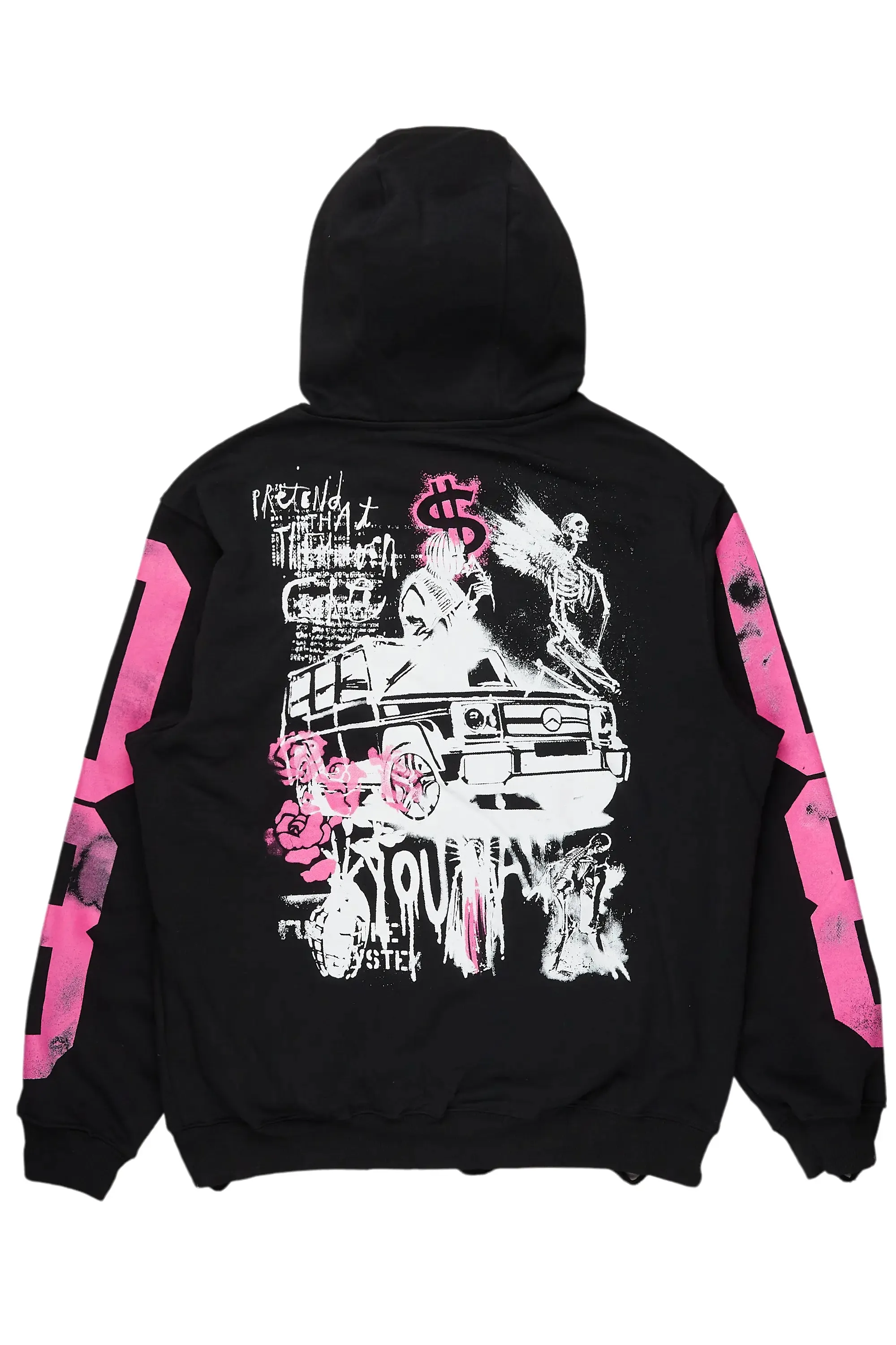 Kamille Black/Pink Oversized Hoodie sold by Rockstar Original product image thumbnail 3