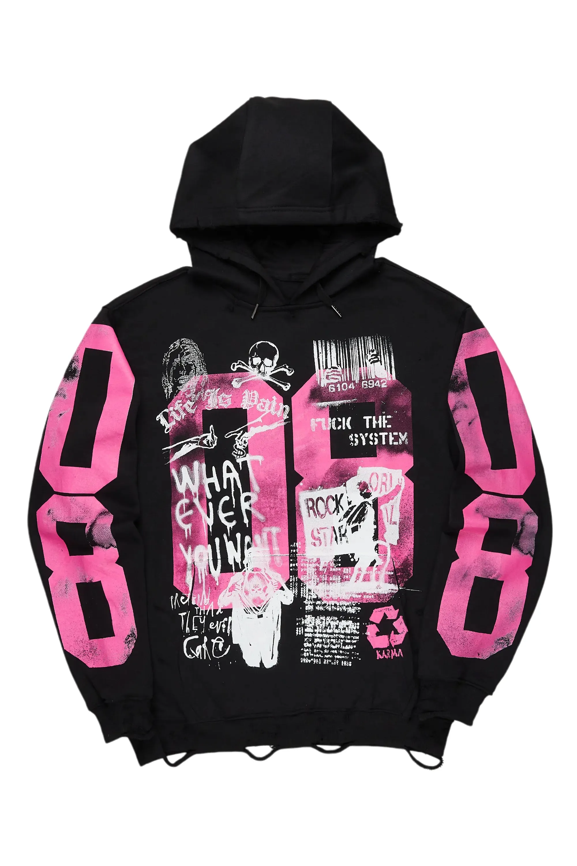 Kamille Black/Pink Oversized Hoodie sold by Rockstar Original