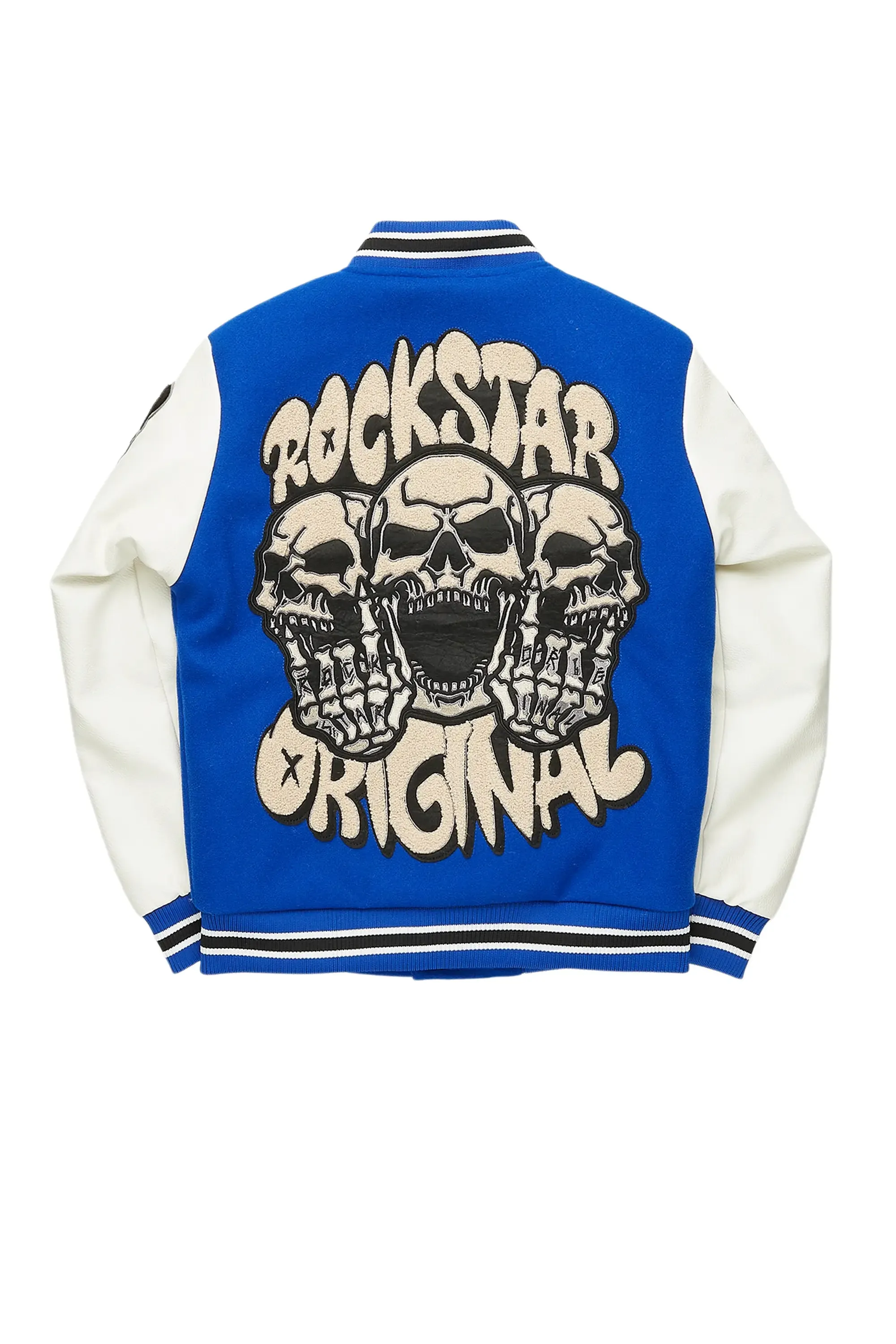Boys Vidar Royal Blue Varsity Jacket sold by Rockstar Original product image thumbnail 4