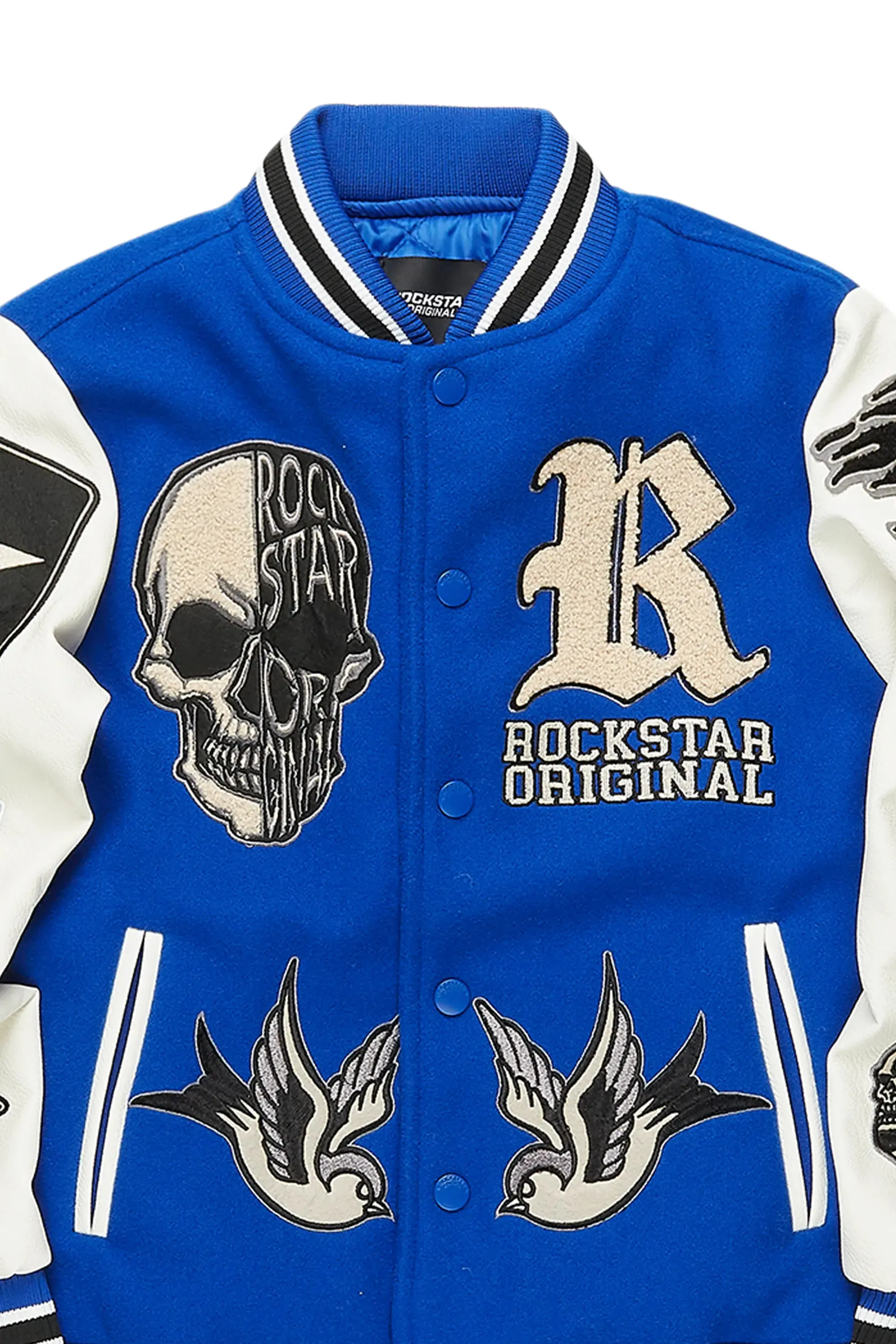 Boys Vidar Royal Blue Varsity Jacket sold by Rockstar Original product image thumbnail 3