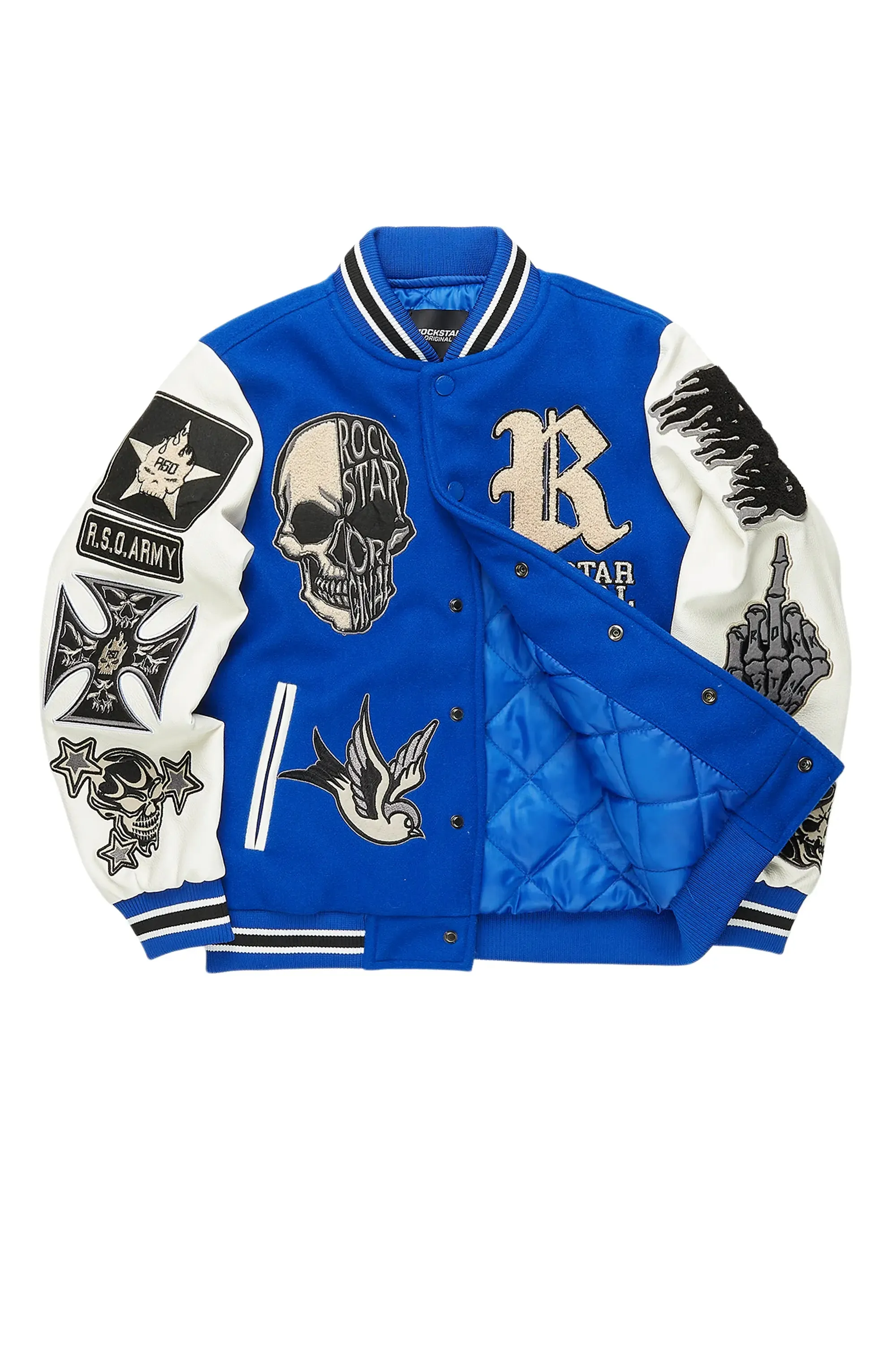 Boys Vidar Royal Blue Varsity Jacket sold by Rockstar Original product image thumbnail 2