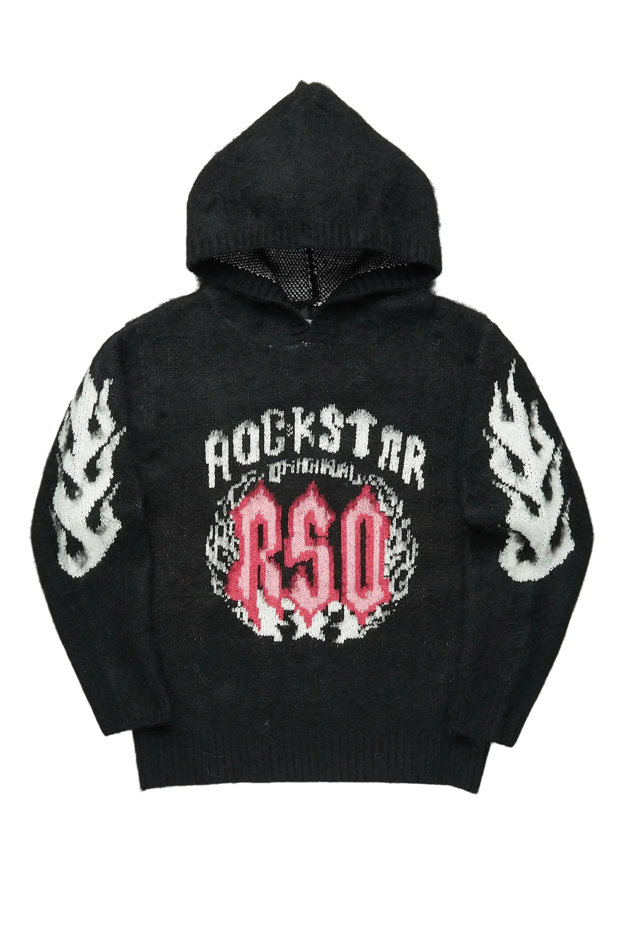 Girls Kanny Black Graphic Knitted Mohair Hoodie sold by Rockstar Original