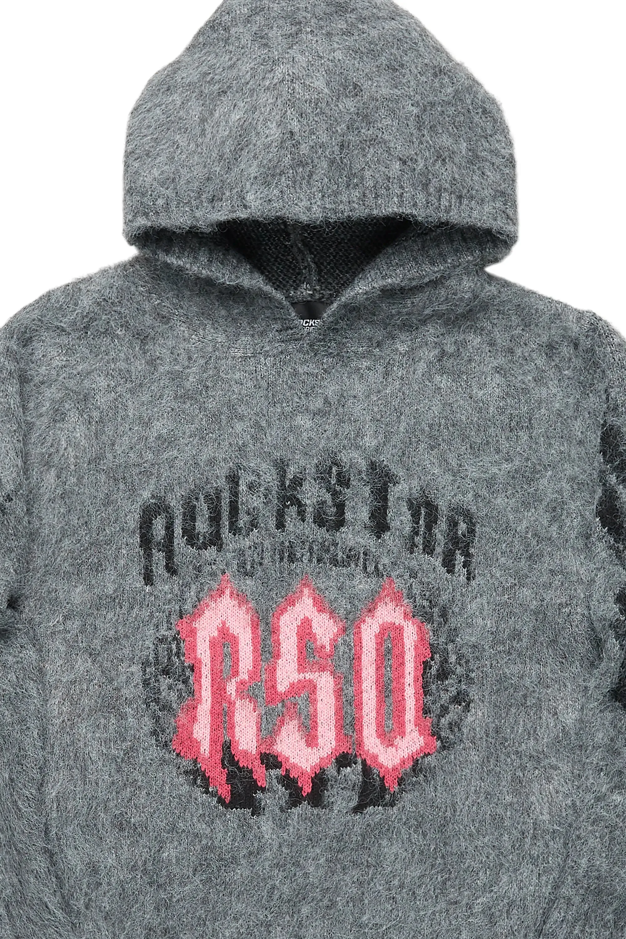 Girls Kanny Light Grey Graphic Knitted Mohair Hoodie sold by Rockstar Original product image thumbnail 2