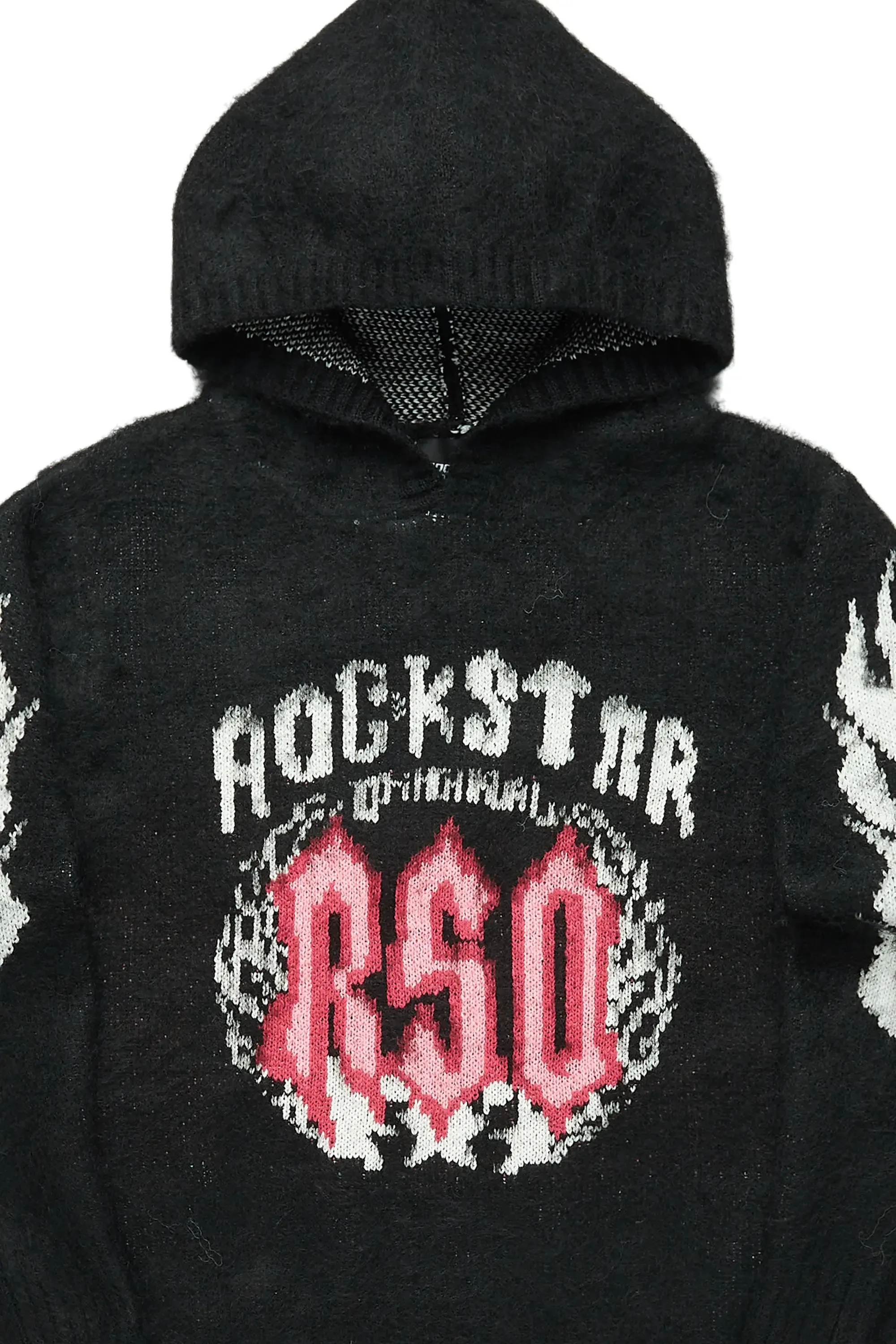 Boys Kanan Black Graphic Knitted Mohair Hoodie sold by Rockstar Original product image thumbnail 2