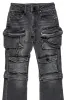 Boys Jan Black Stacked Flare Cargo Jean sold by Rockstar Original