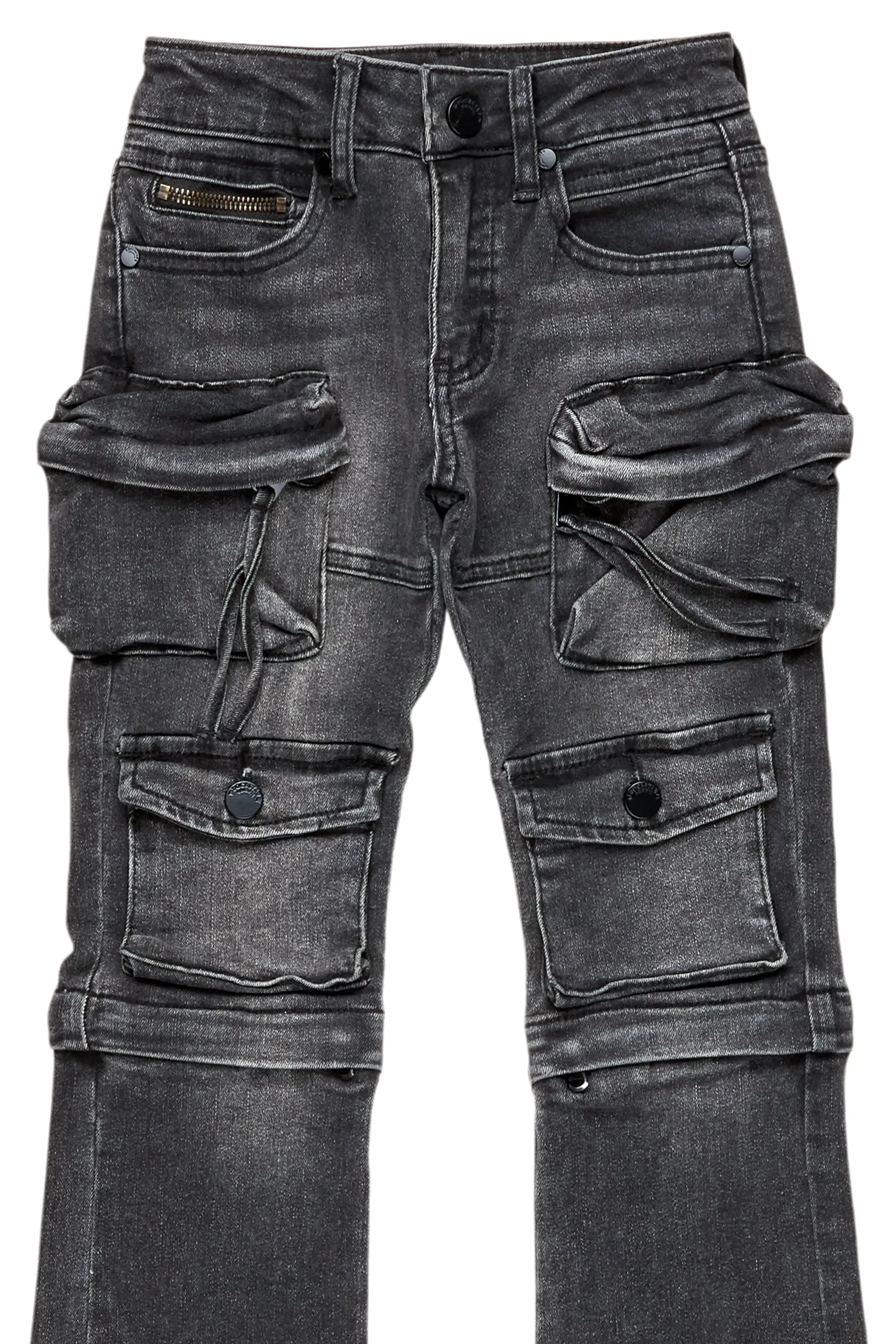 Boys Jan Black Stacked Flare Cargo Jean sold by Rockstar Original product image thumbnail 2