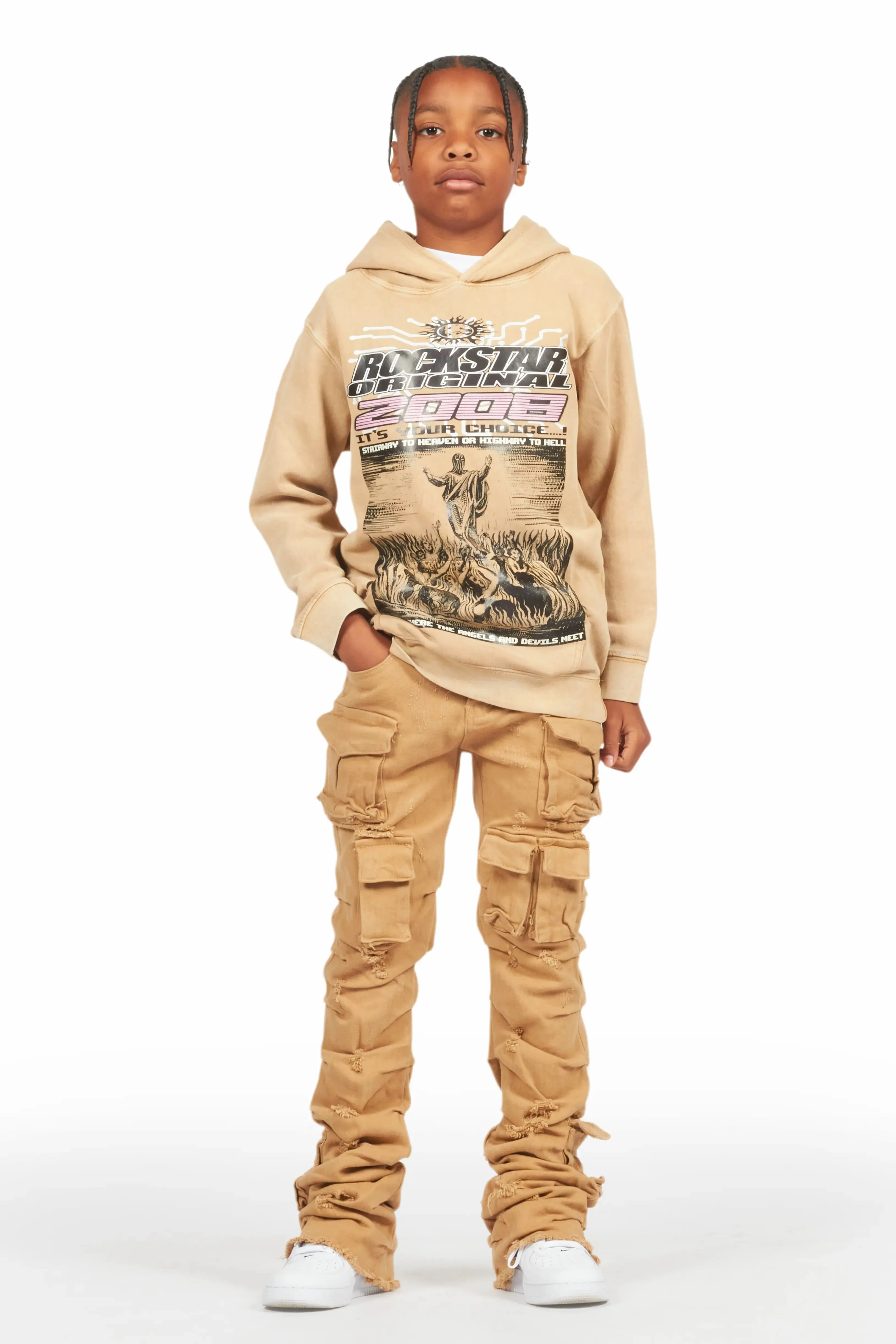Boys Gentry Beige Stacked Flare Jean sold by Rockstar Original product image thumbnail 3