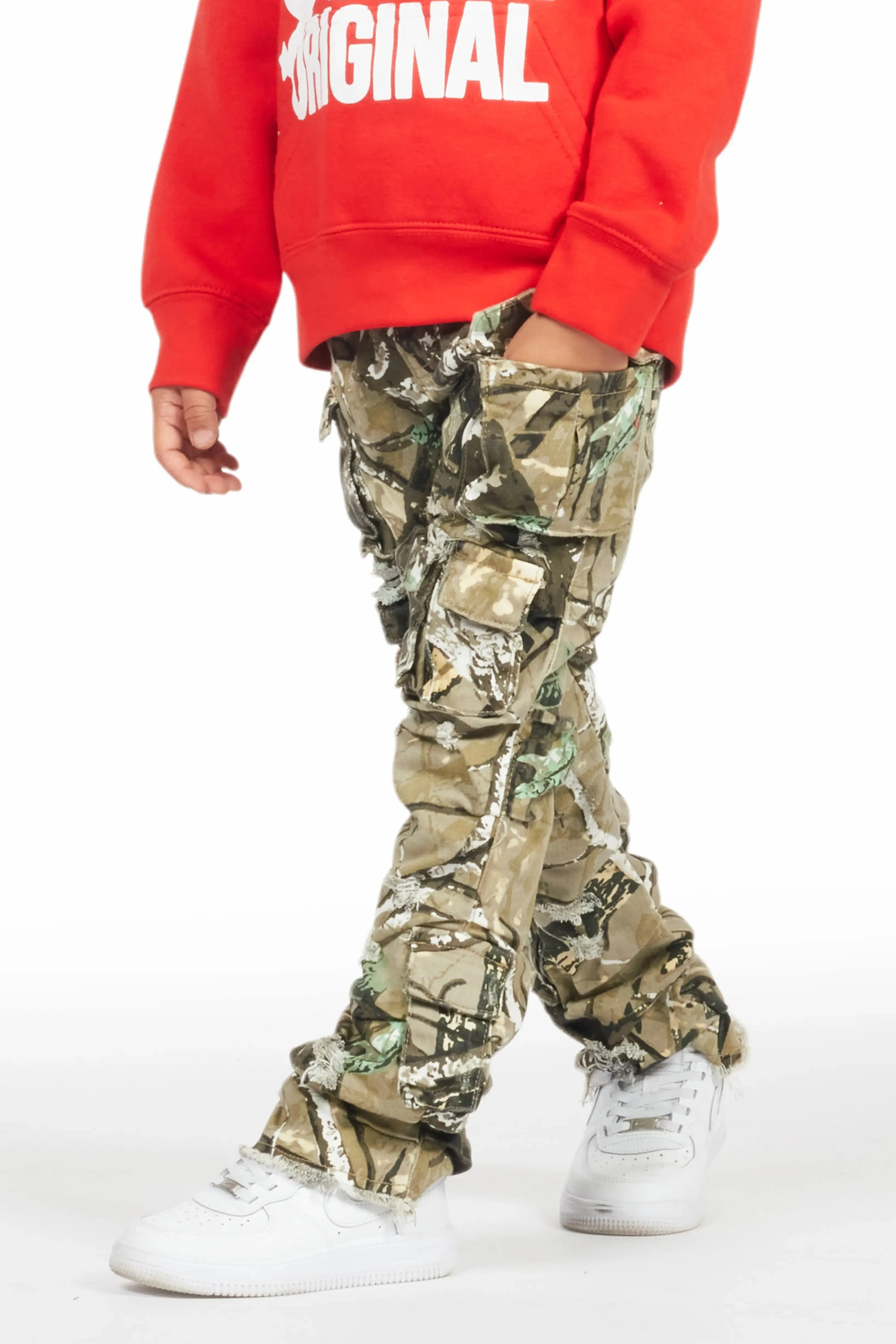Boys Gentry Tree Camo Stacked Flare Jean sold by Rockstar Original