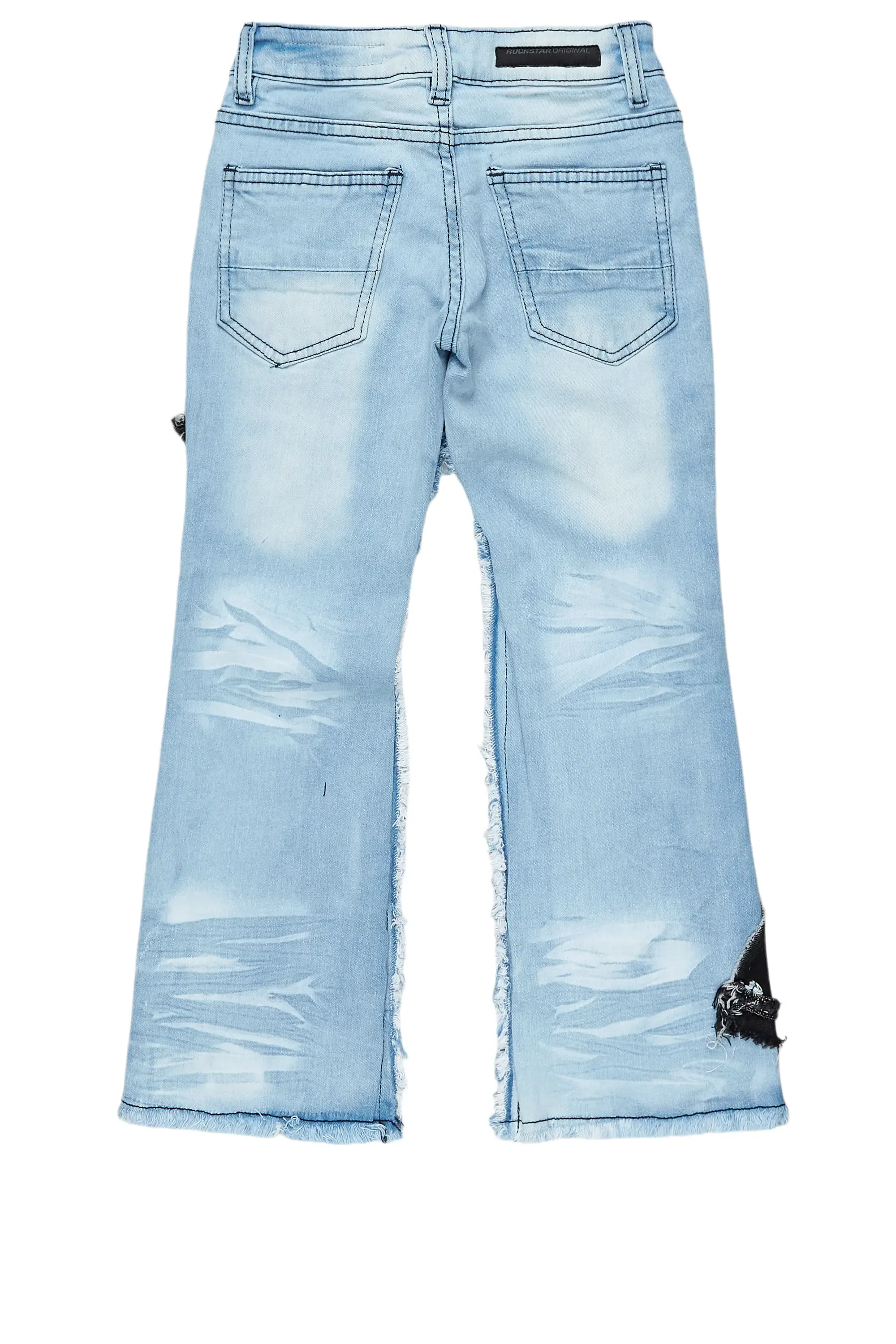 Boys Fraust Blue Patchwork Stacked Flare Jean sold by Rockstar Original product image thumbnail 3