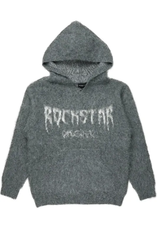 Boys Andros Grey Graphic Knit Hoodie sold by Rockstar Original