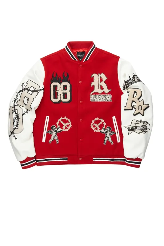Boys Rune Red Varsity Jacket sold by Rockstar Original
