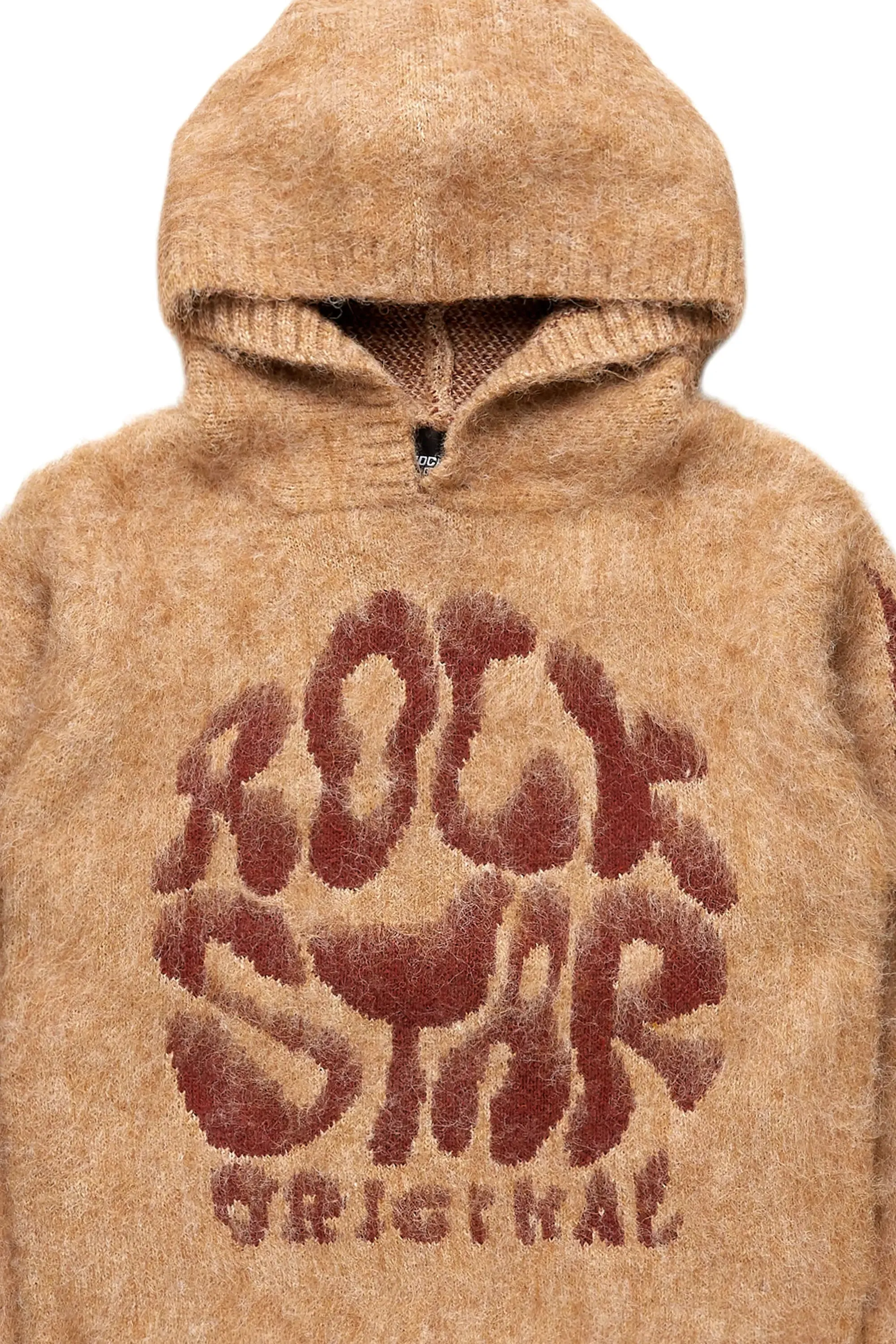 Girls Hakon Brown Graphic Knitted Mohair Hoodies sold by Rockstar Original product image thumbnail 2