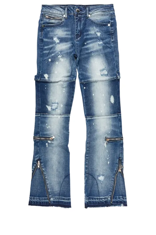 Girls Grib Blue Bleach Baggy Jeans sold by Rockstar Original