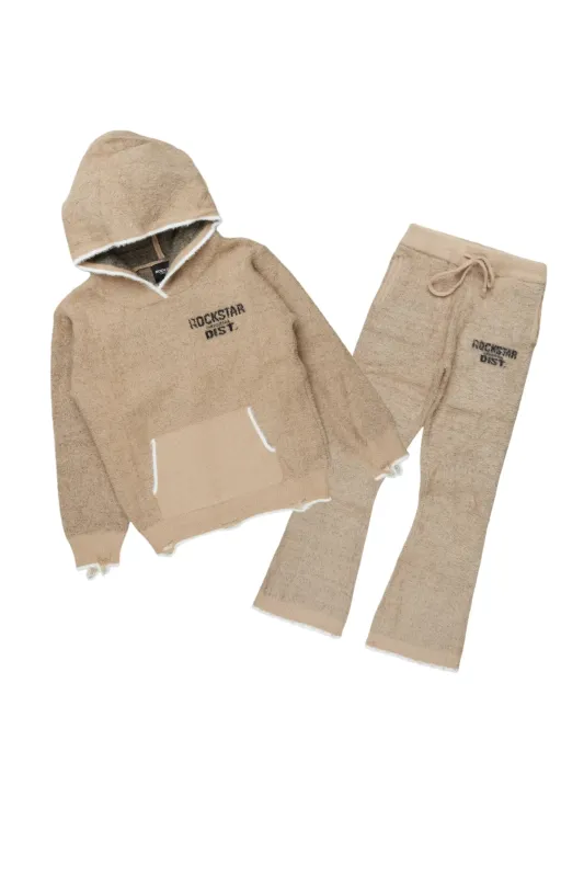 Girls Lake Mohair Beige Knit Track Set sold by Rockstar Original